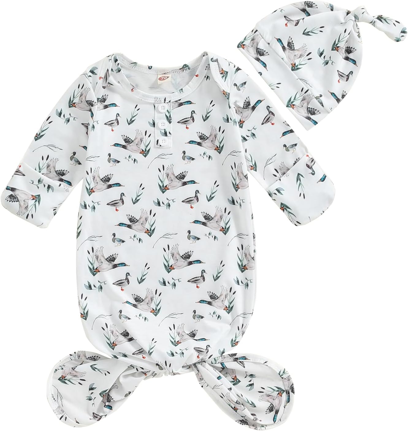 Newborn Cozy Adjustable Gown with Hat
