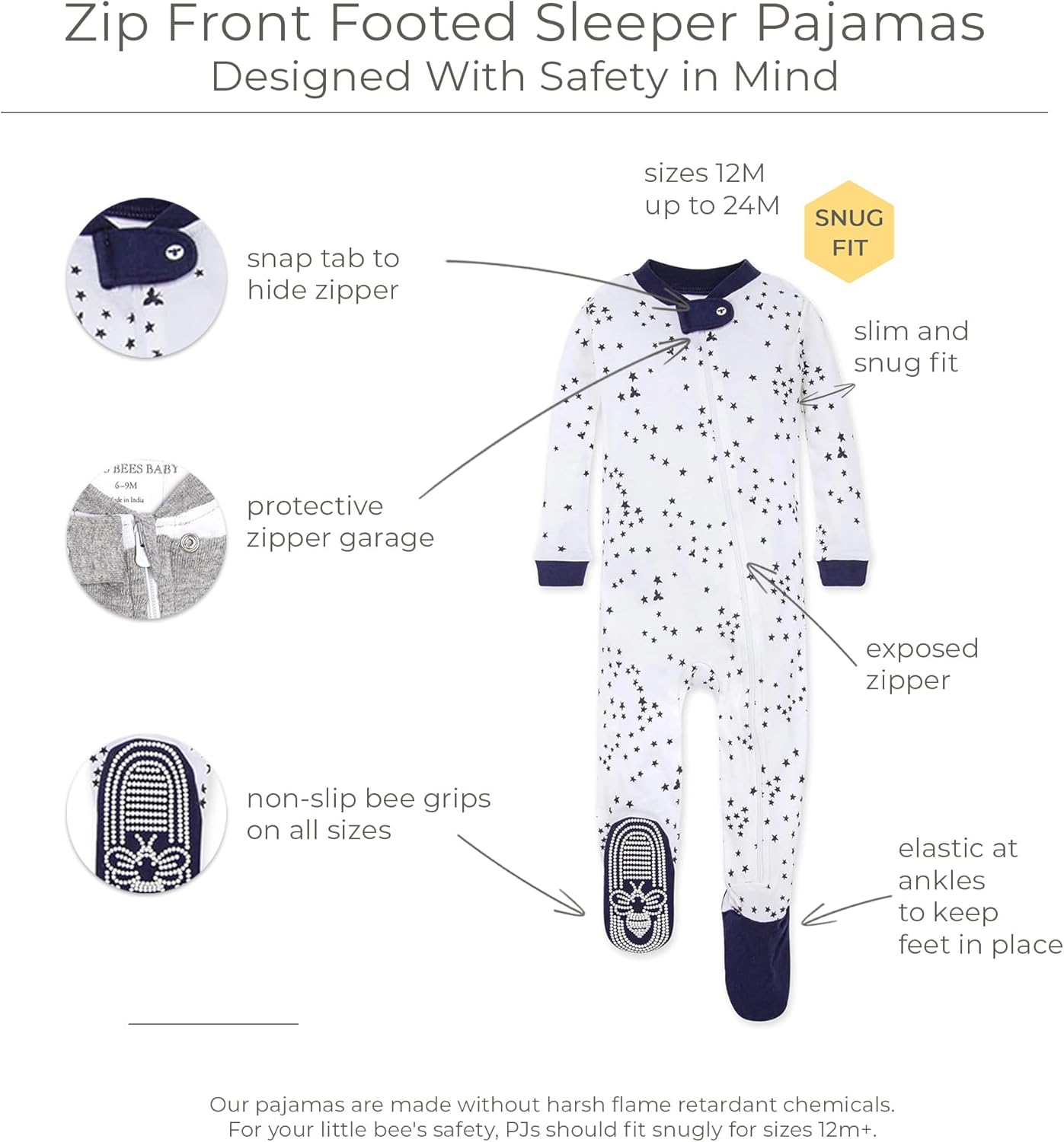 Burts Bees Baby Boys Organic Cotton Pajamas