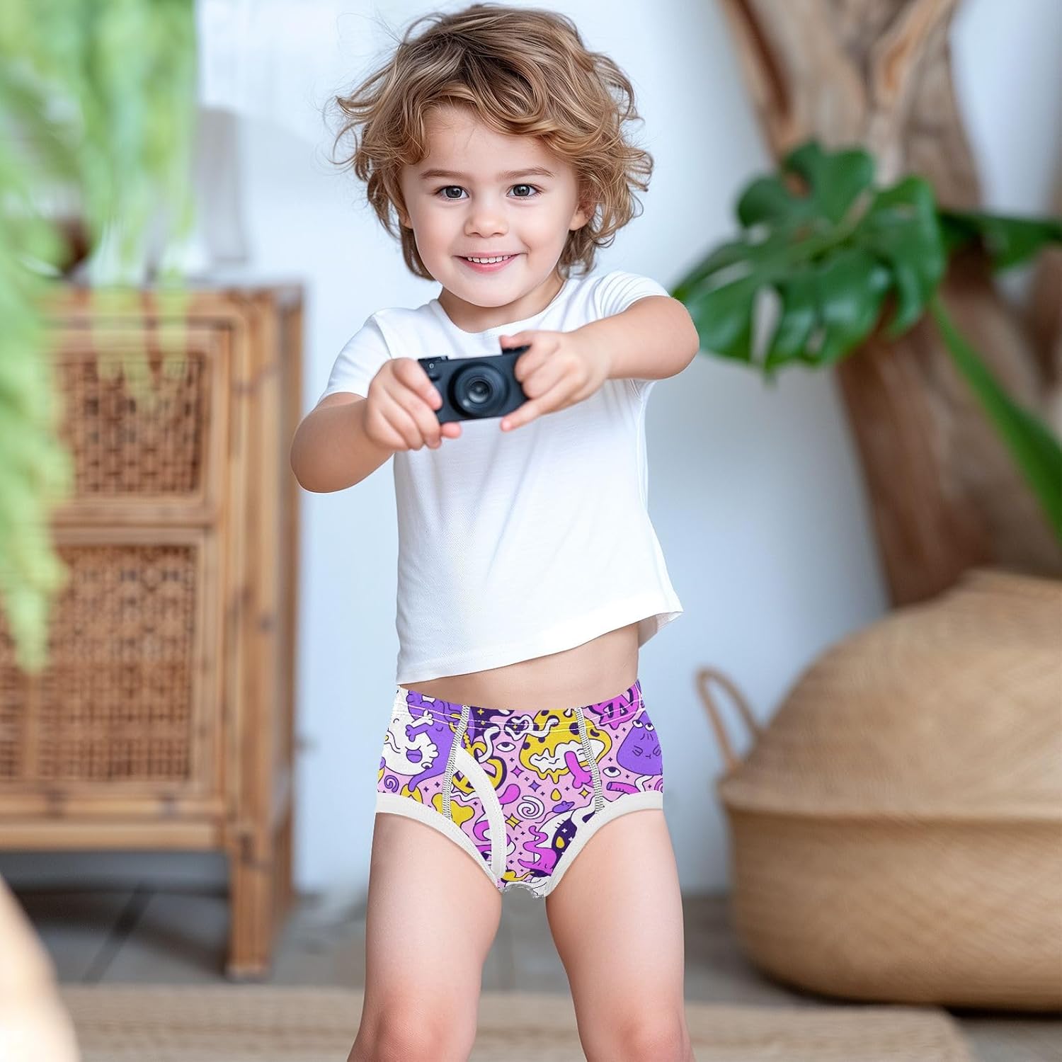 Zathe Boys Pure Cotton Briefs Toddler Breathable underwear for toddler boys