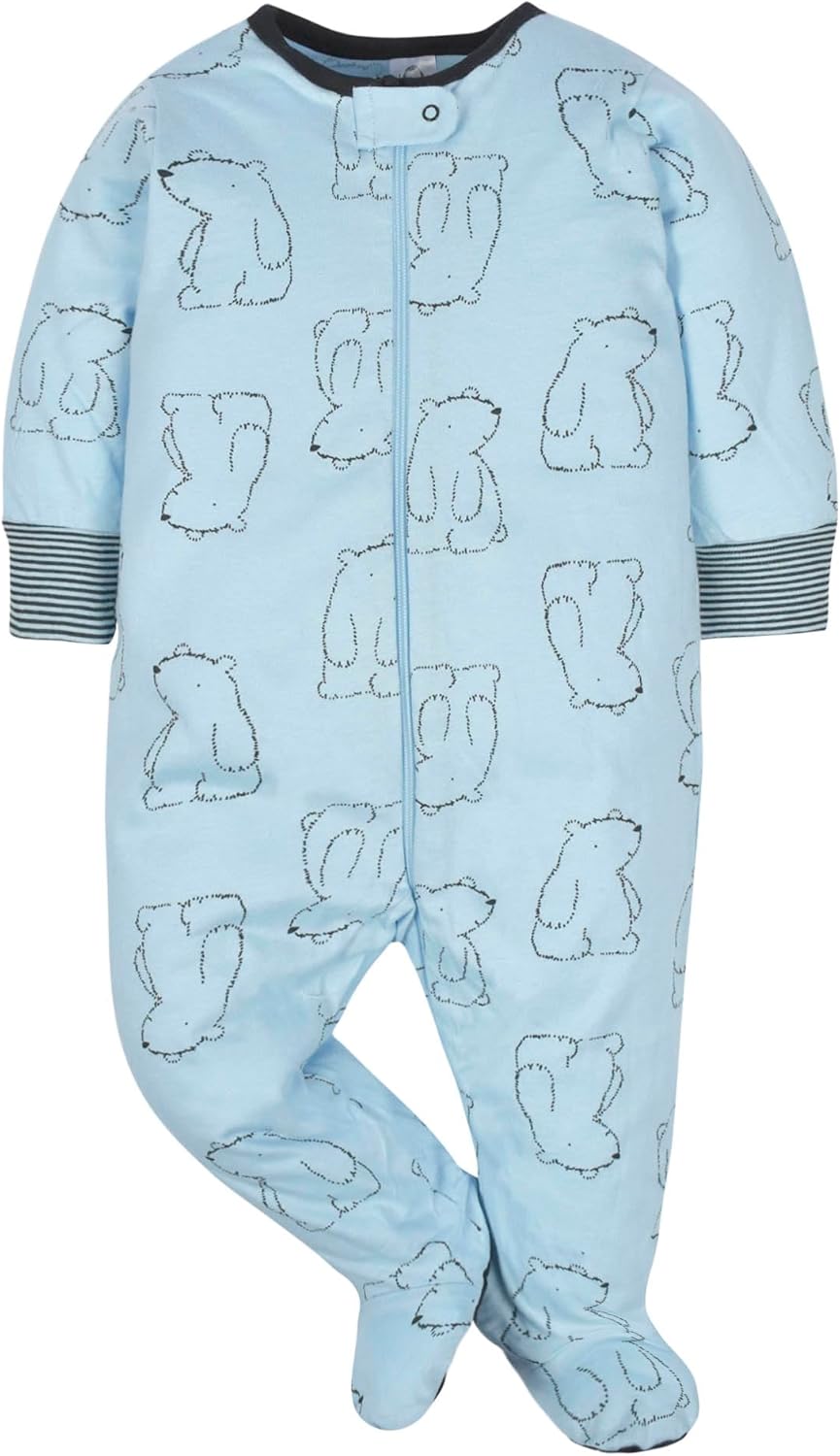 Gerber 4-Pack Sleep N Play Footie for Boys Soft Cotton