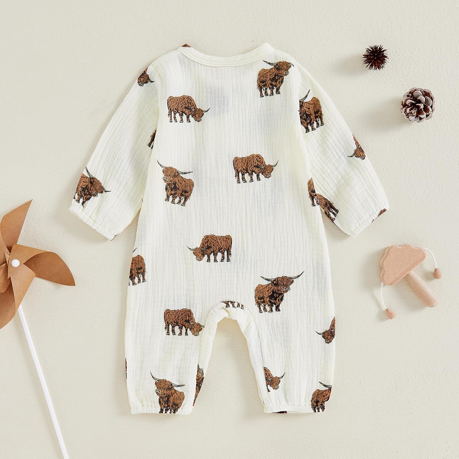 Infant Baby Boy Cow Print Romper