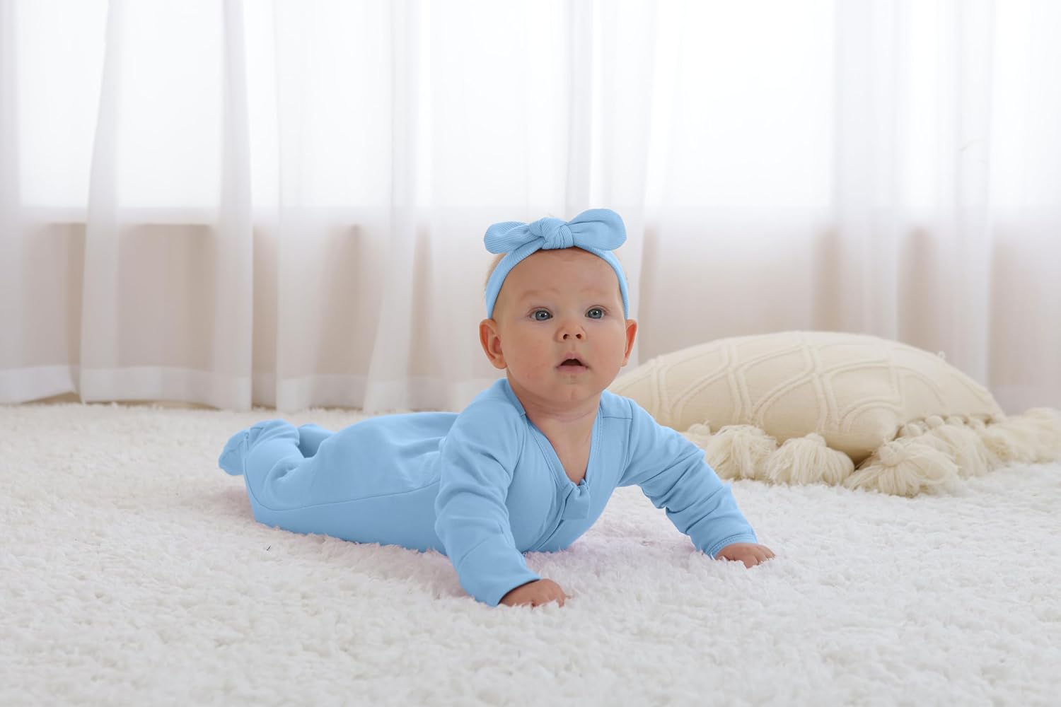 Comfortable Footed Long Sleeve Pajamas for Babies