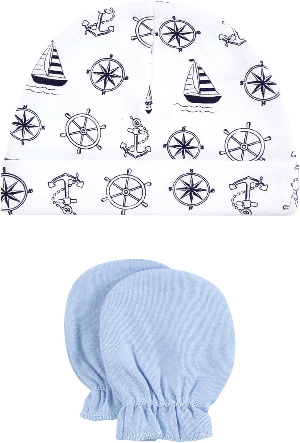 Cotton Cap Scratch Mitten Set for Babies