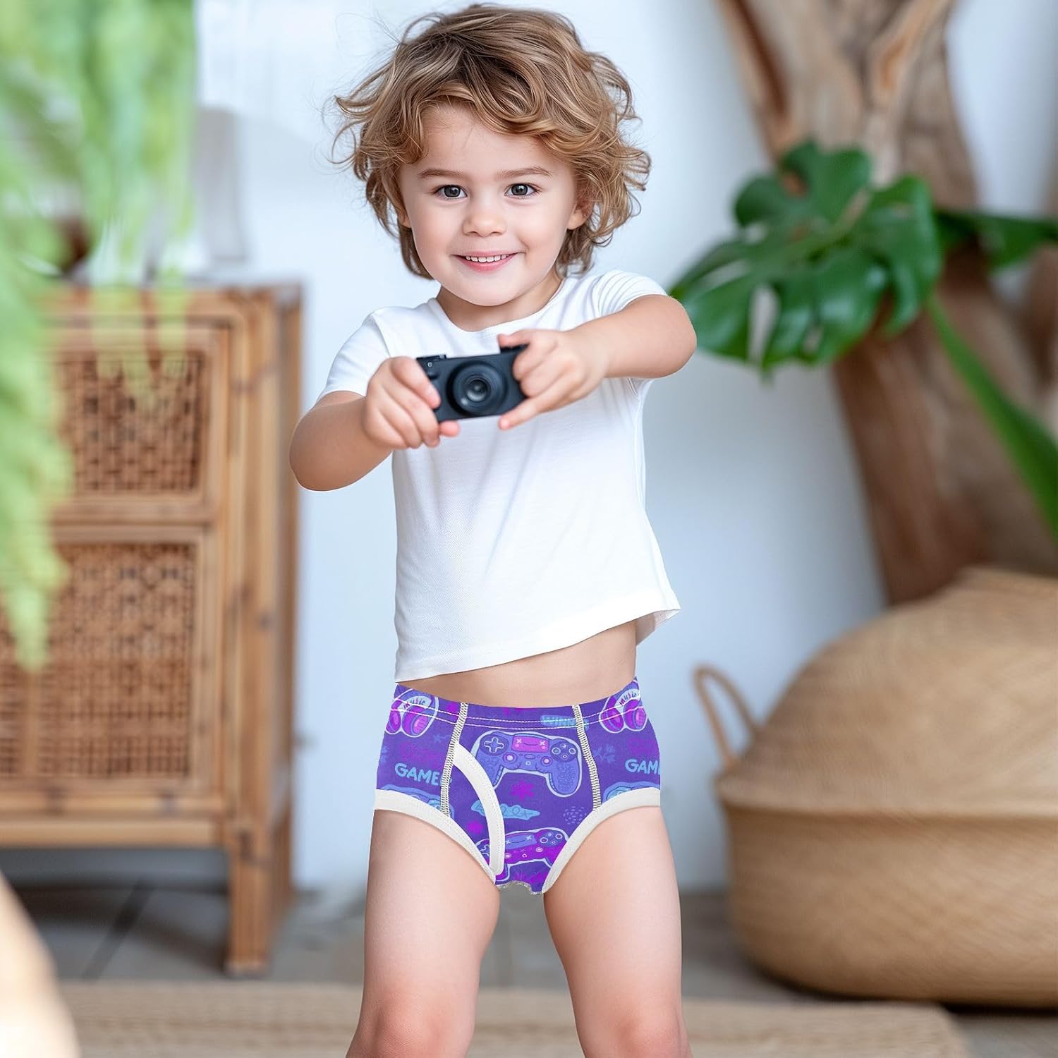 KLL Cute Joystick Patterns Toddler Training Underwear for Boys