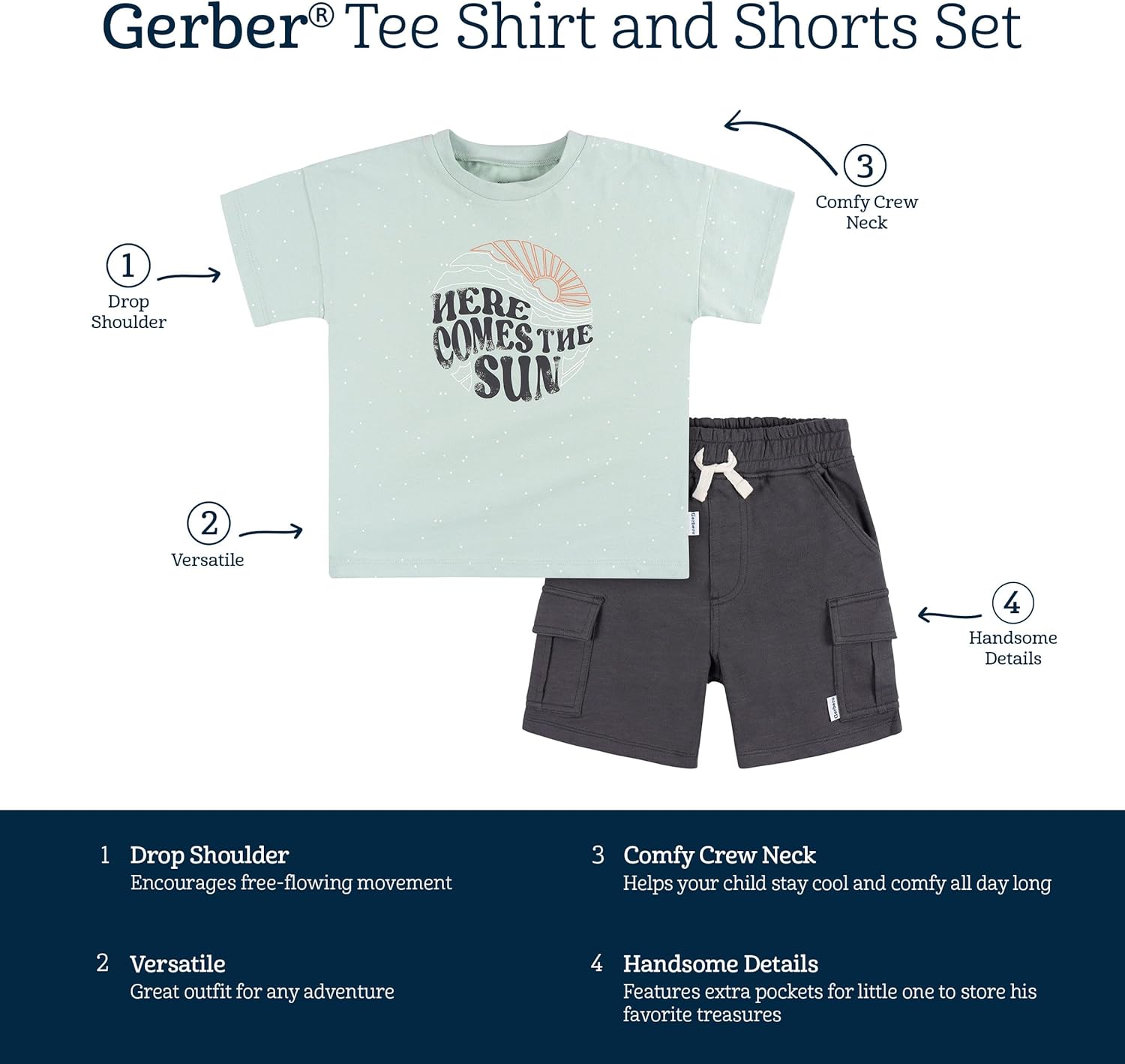Gerber Baby Boys Toddler T-Shirt Shorts Set