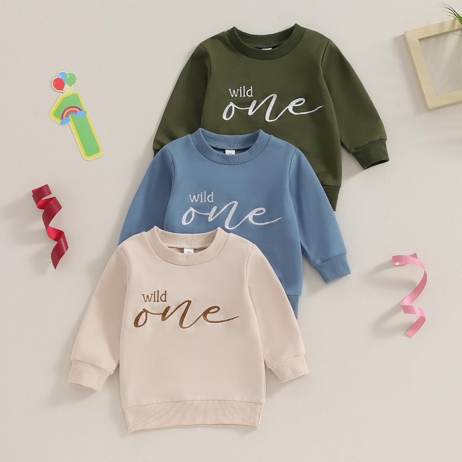 Crewneck Sweatshirt for 1st Birthday Boy Set