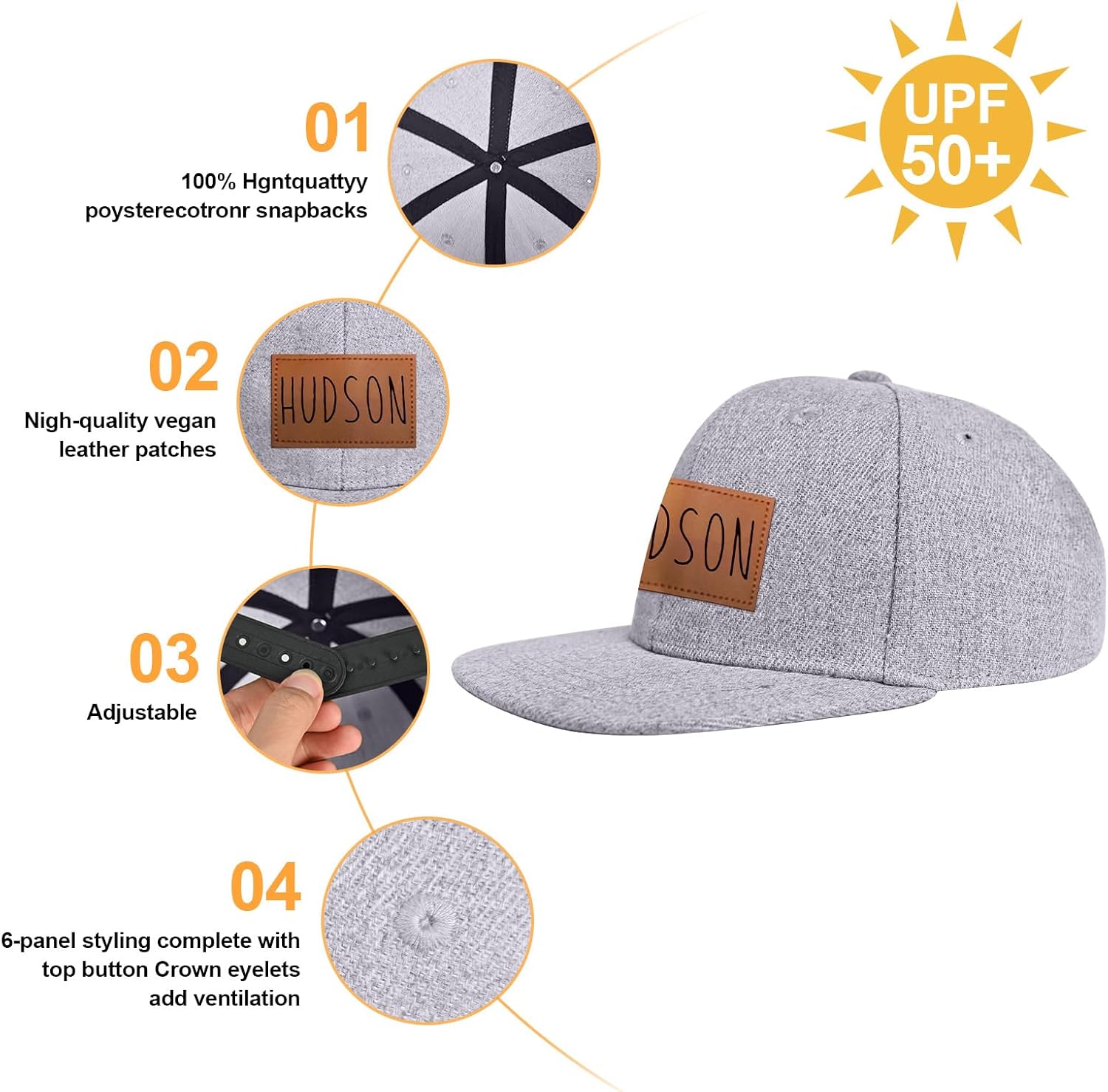 Personalized Toddler Baseball Cap with Leather Patch