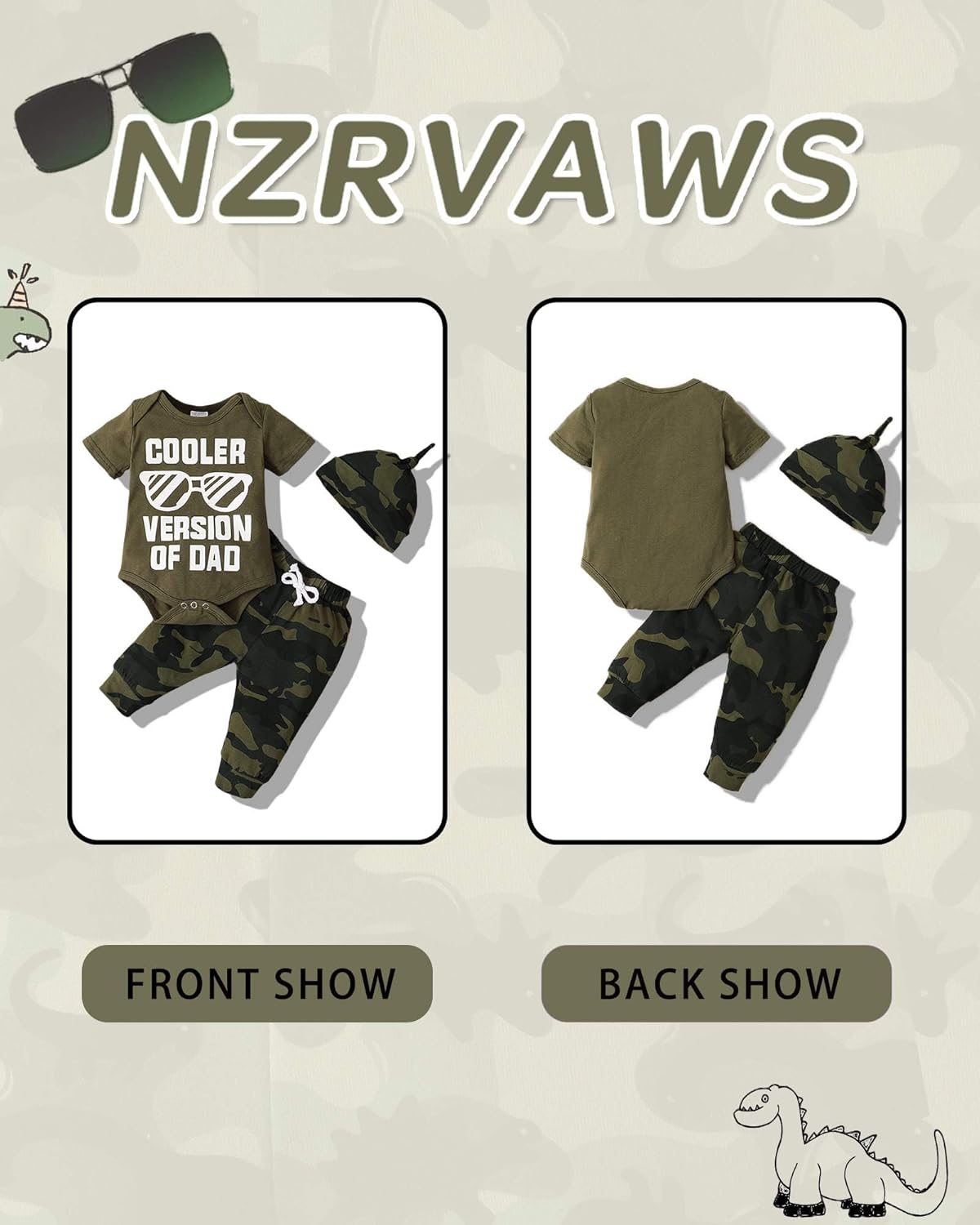 NZRVAWS Newborn Baby Boy Clothes Outfits - Unique Letter Print Romper Pants Set