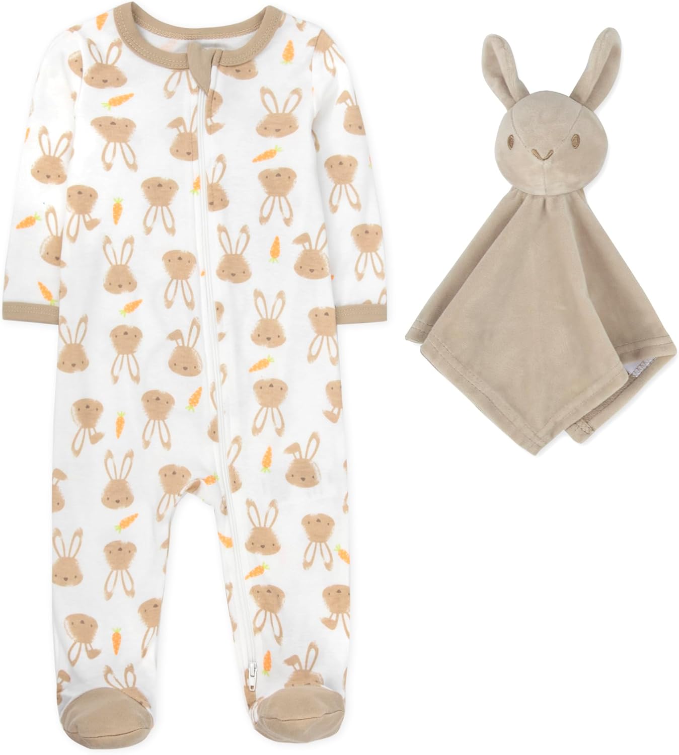 Easter Bunny Footie and Lovey Blanket Set for Babies 3 Months