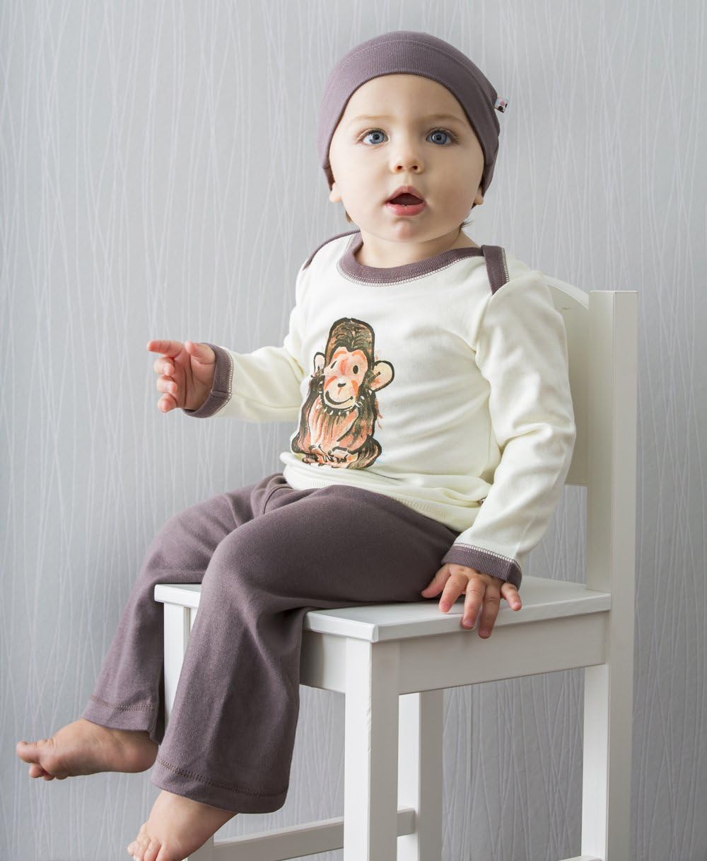 Babysoy Jane Goodall Animal Long Sleeve Newborn Gown
