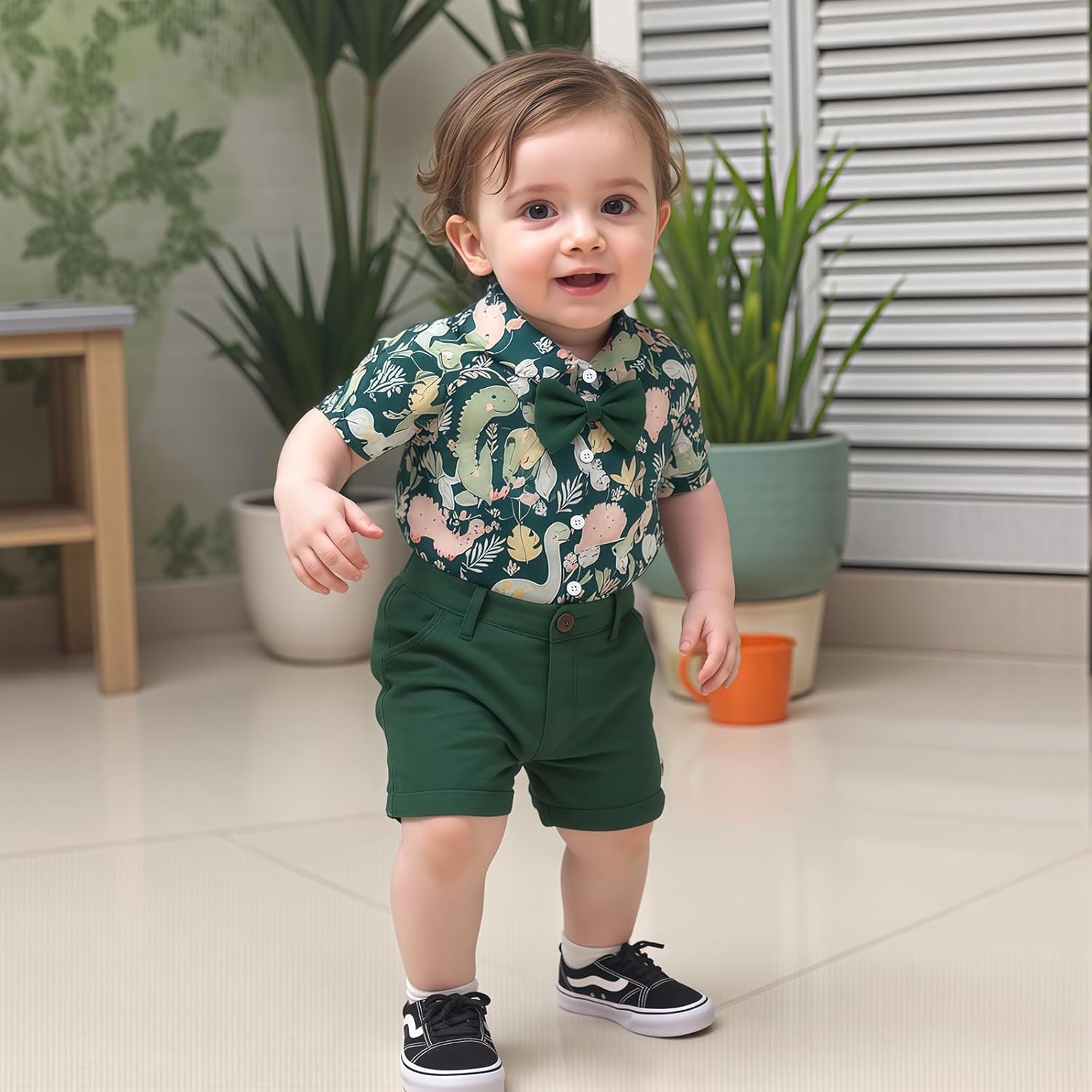 Dinosaur Print Toddler Shorts Set