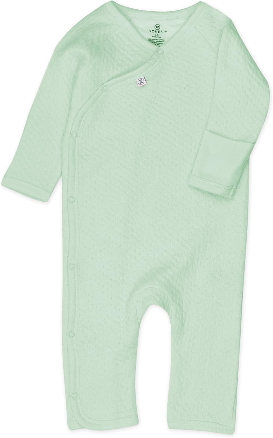 HonestBaby Organic Cotton Romper for Babies Sage 6-9 Months