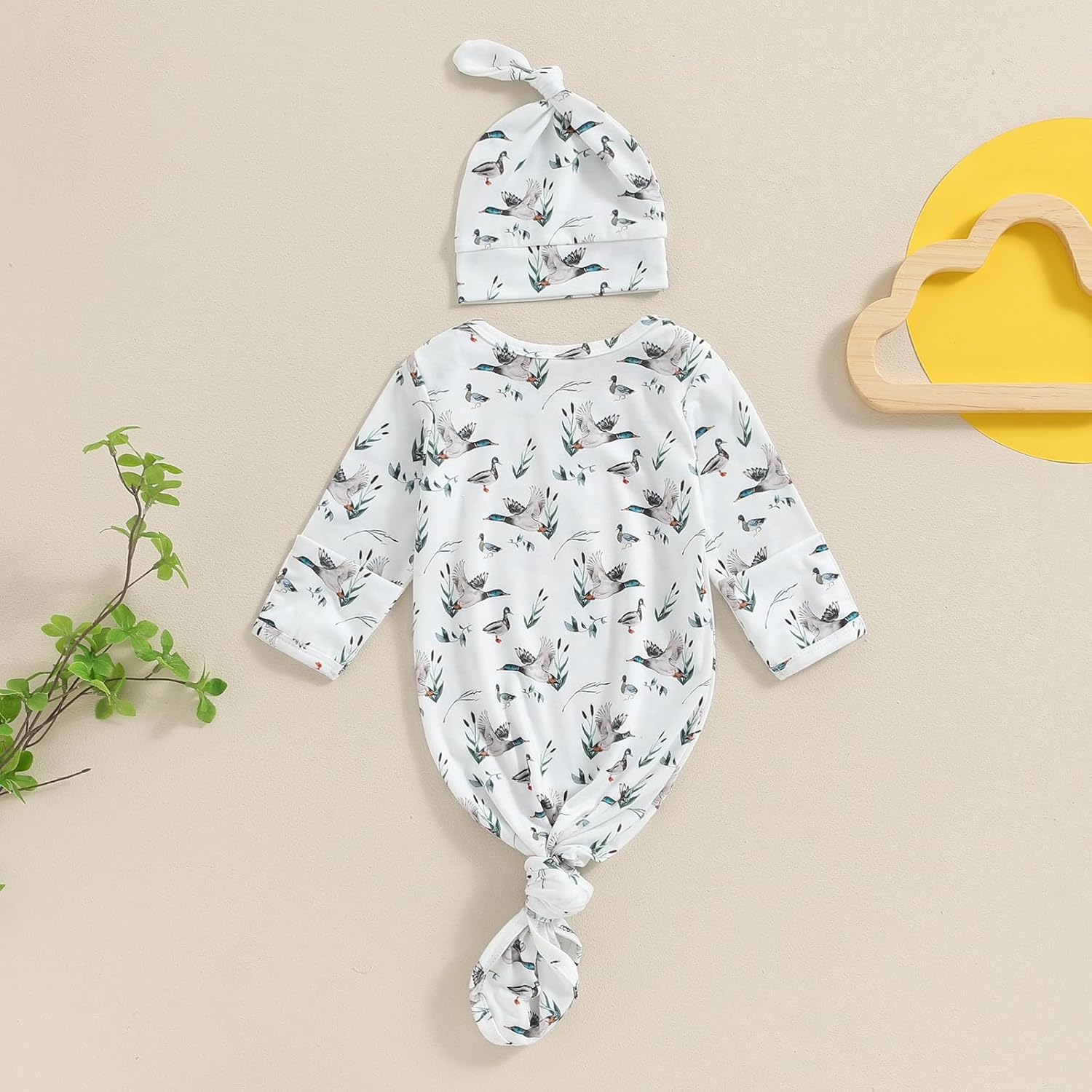 Newborn Cozy Adjustable Gown with Hat