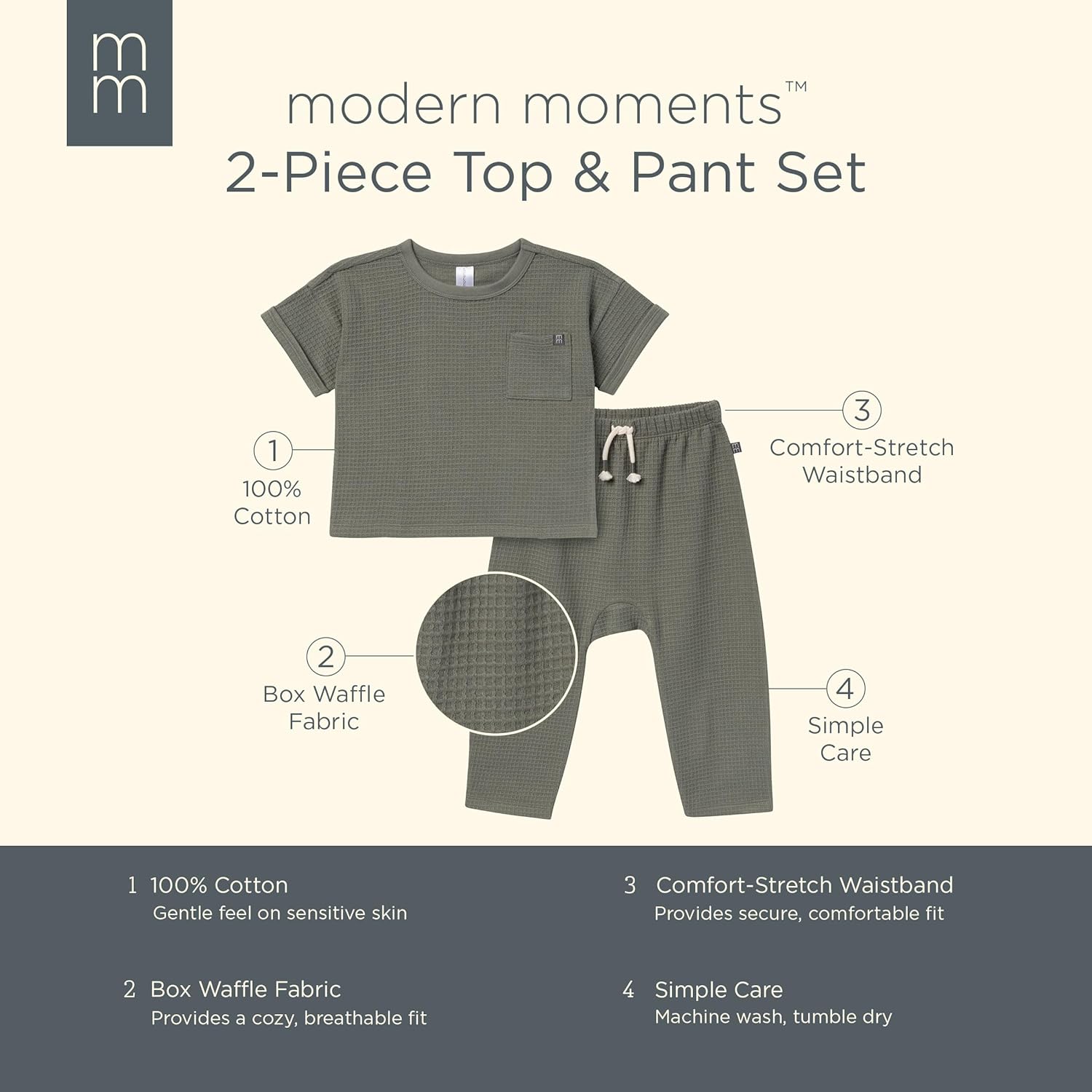 Modern Moments Honey Comb Baby Boys Knit Set