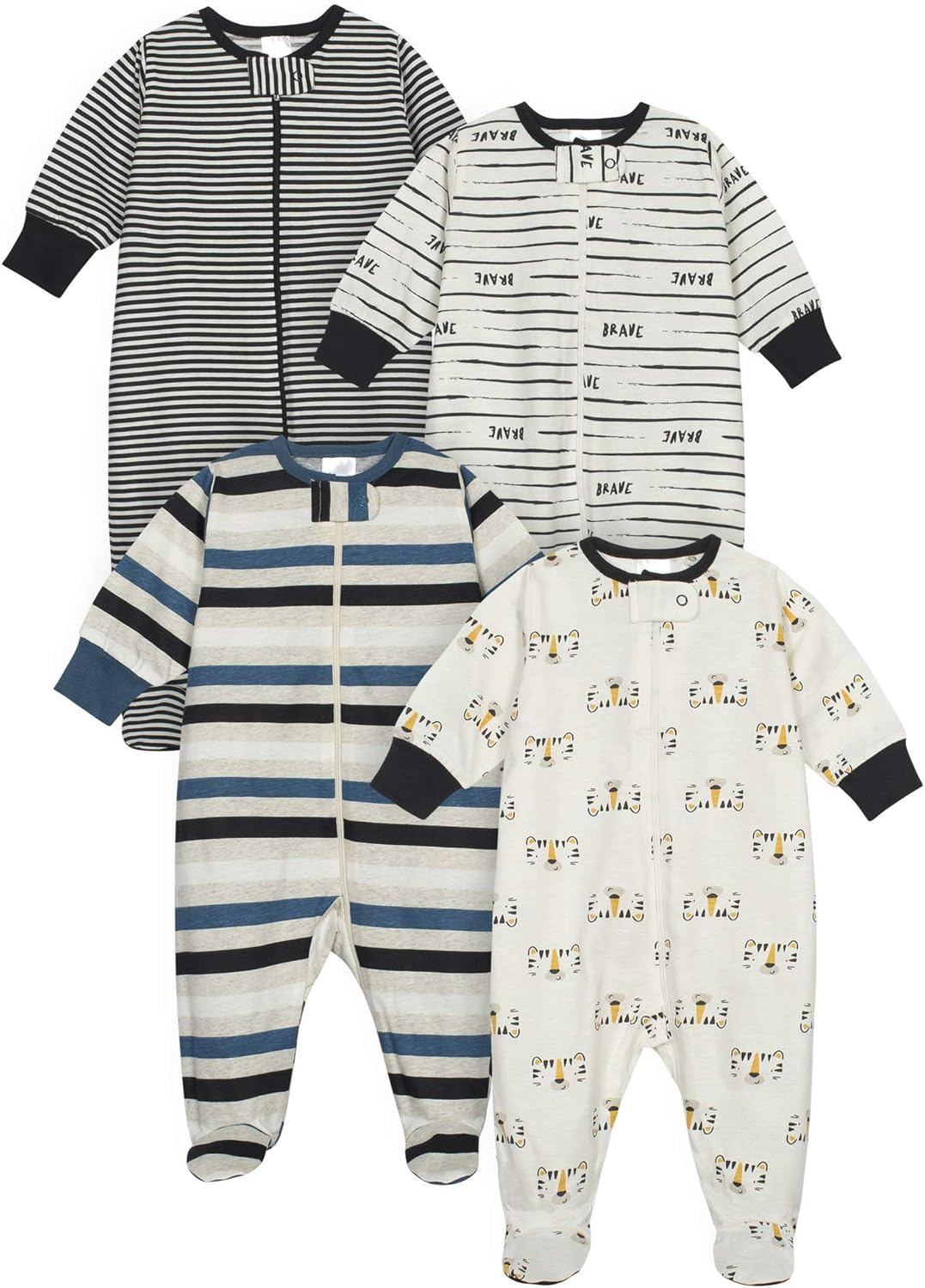 Onesies Brand Sleep n Play Footies 4-Pack