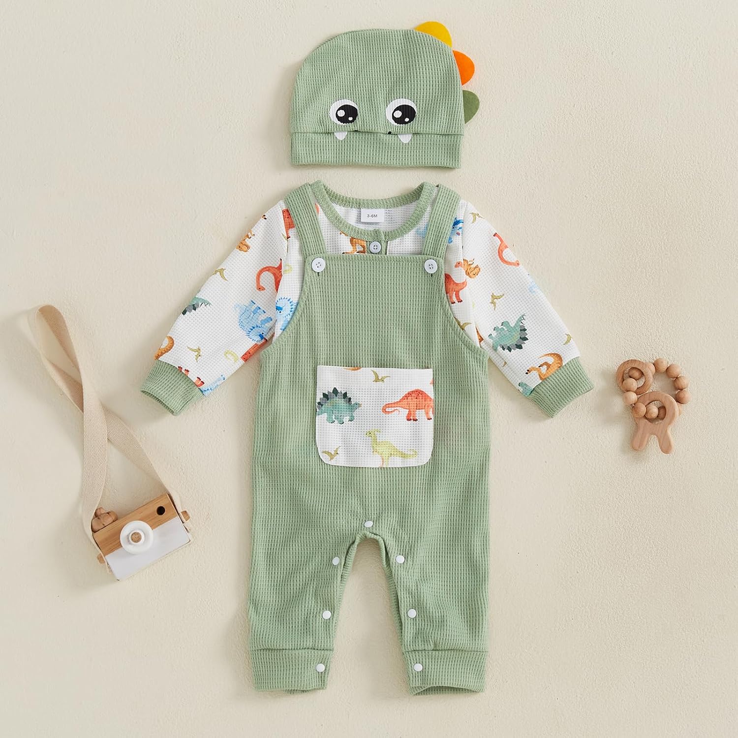 DinosaurRomperSet 3Pcs for Baby Boys Perfect for Fall