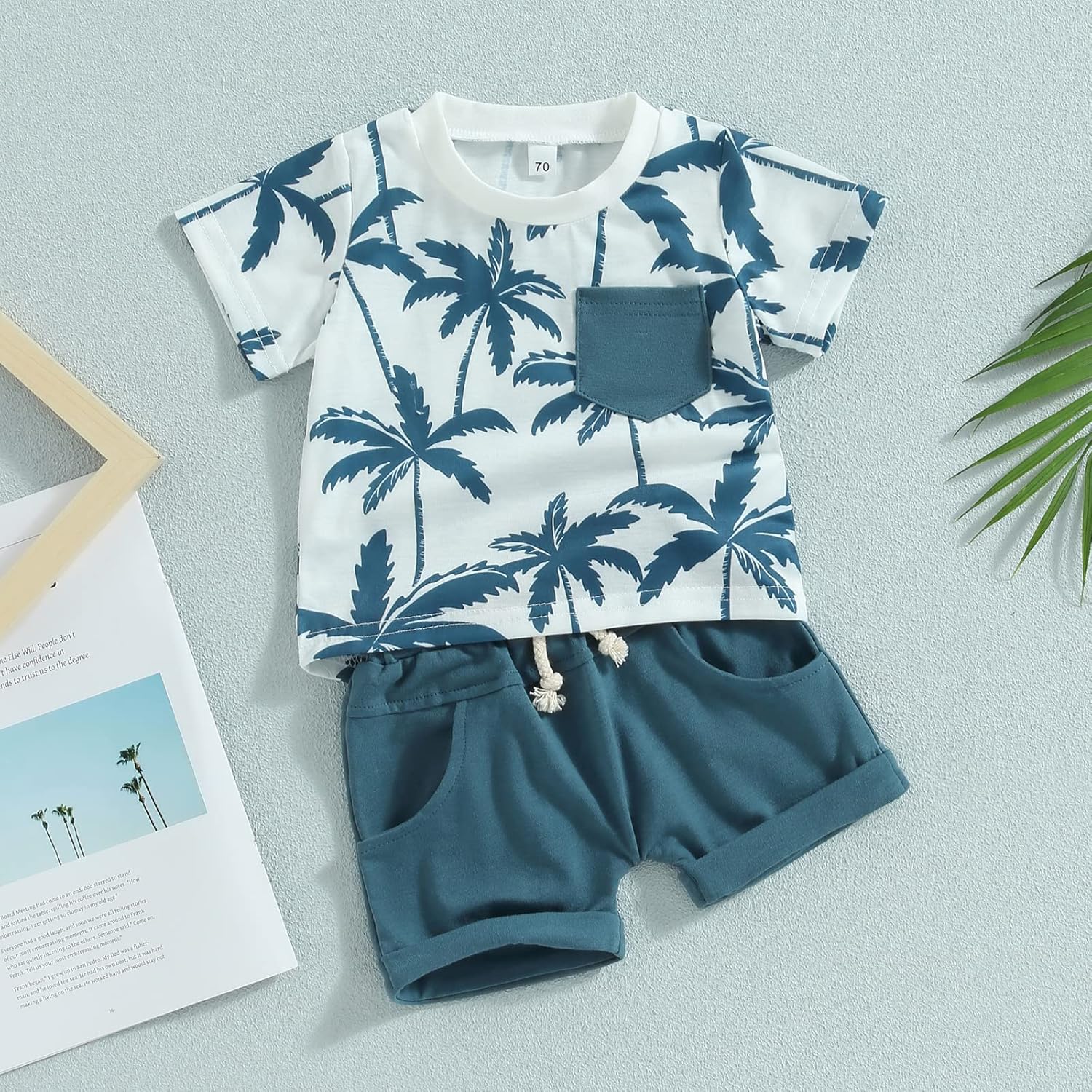Saliuentm Toddler Beach Set tropical t-shirt and shorts
