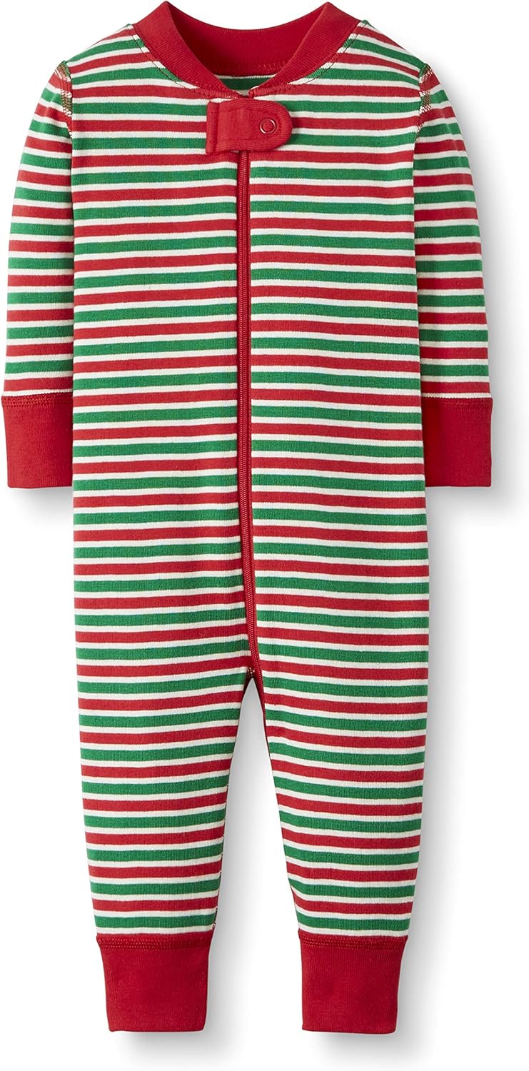 Moon and Back Unisex Babies Holiday 100 Cotton Footless Pajamas