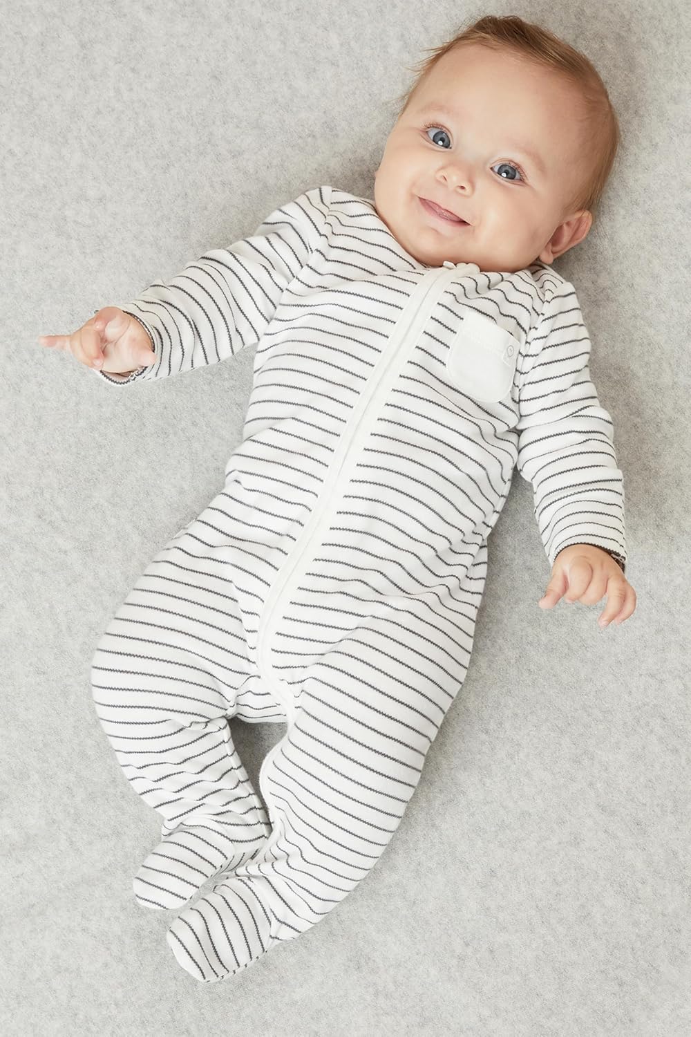 MORI Baby Unisex Pajamas Sleepsuit 4-Piece Set with Two-Way Zip