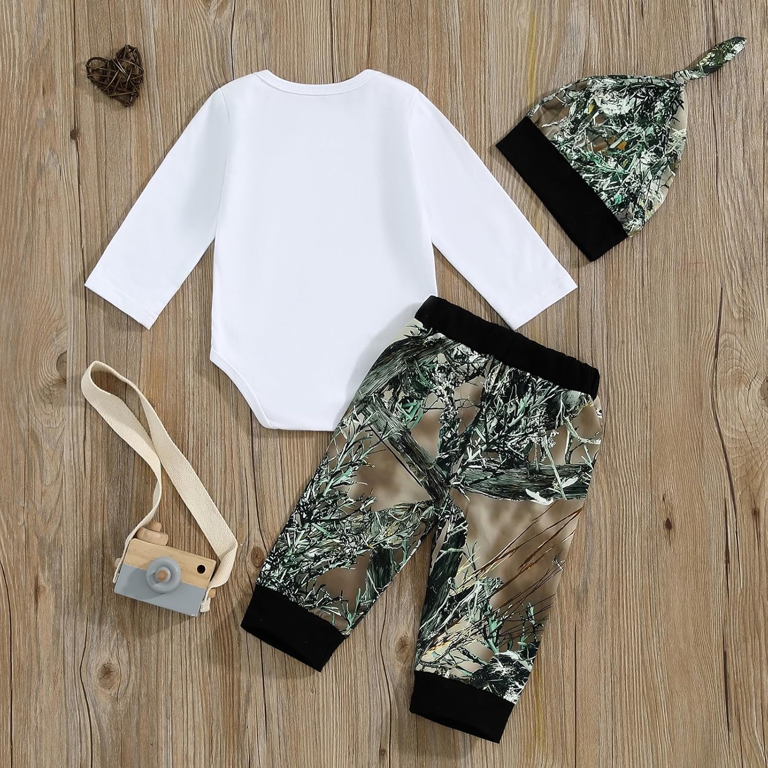 Chloefairy Newborn Baby Boy Hunting Camo Set