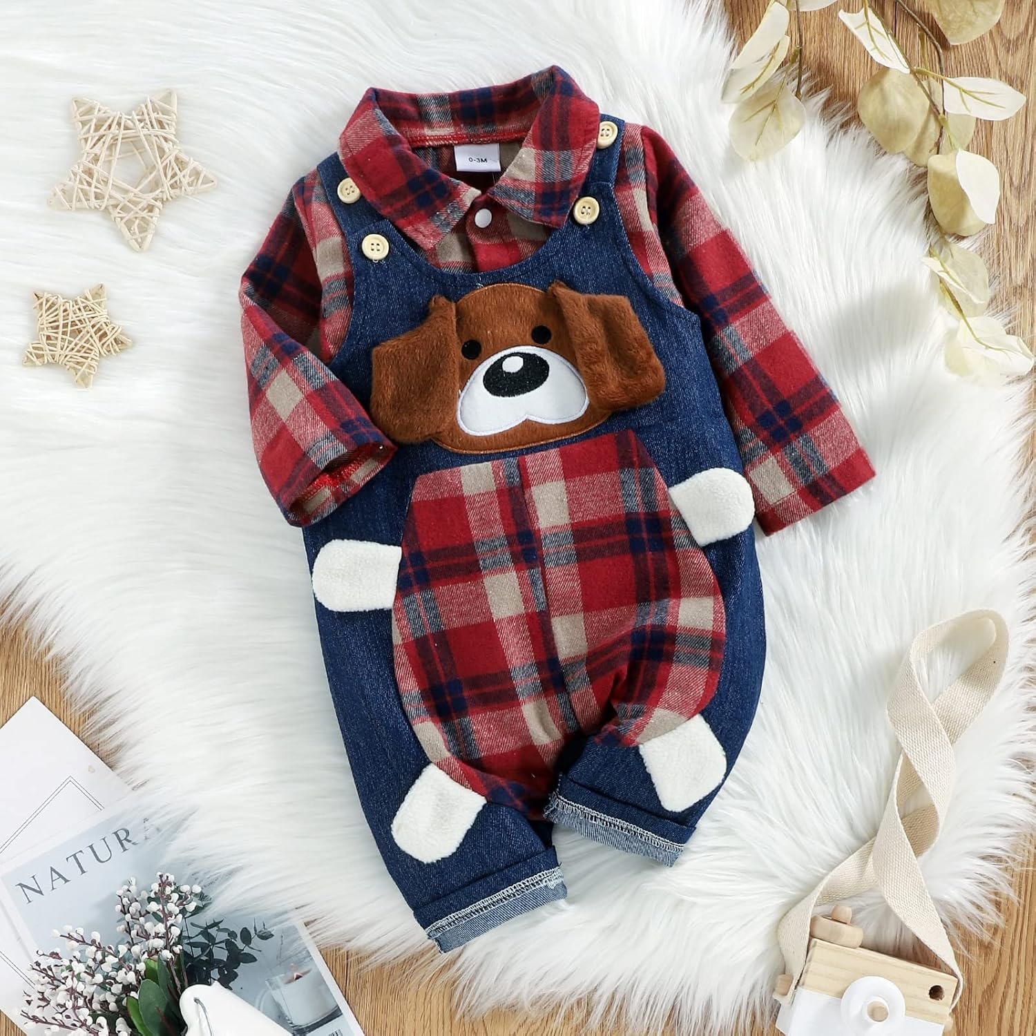 ODASIRA Baby Boy Romper Set with Jumpsuit and Overalls