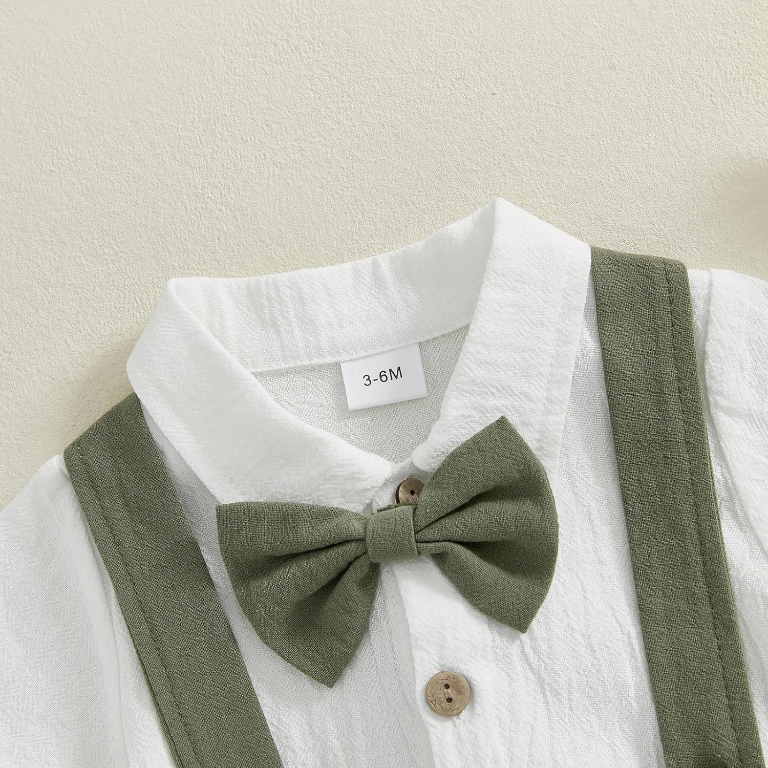 Summer Baby Boy Formal Suit with Bowtie and Suspenders 2Pcs Set
