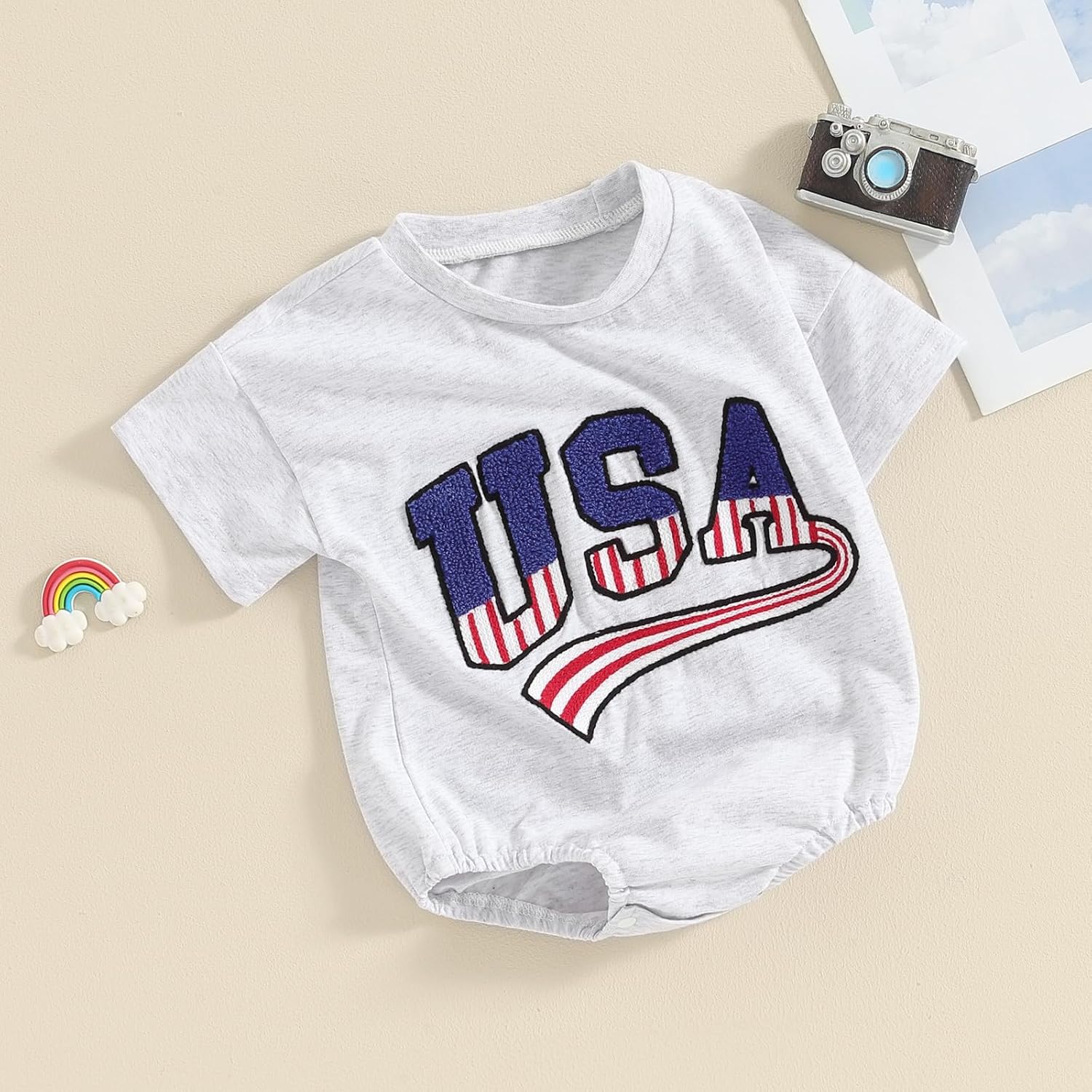 4th of July Toddler Romper US Milestones