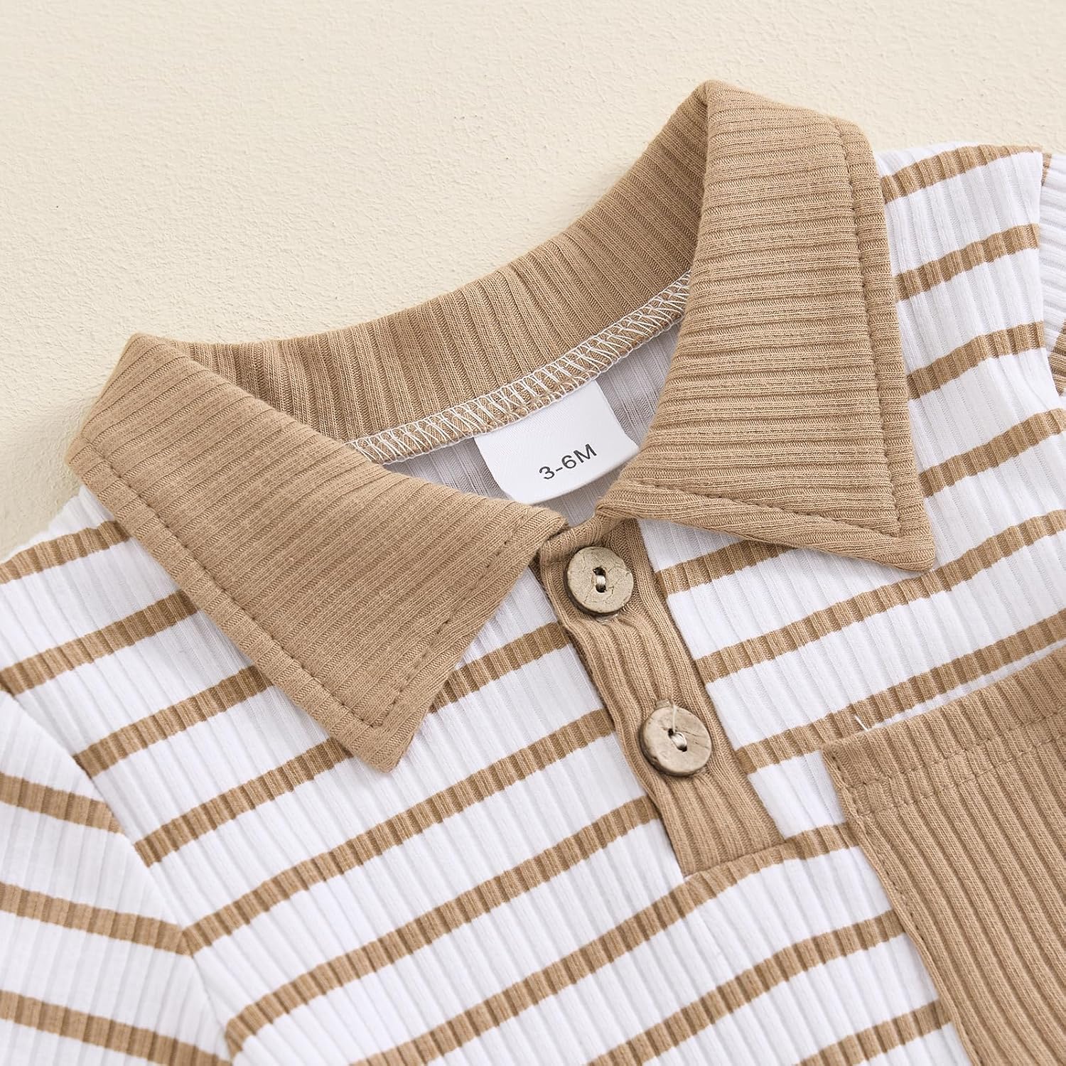 Molgkyo Newborn Baby Boy Romper Pants Set Ribbed Striped FallWinter Outfits