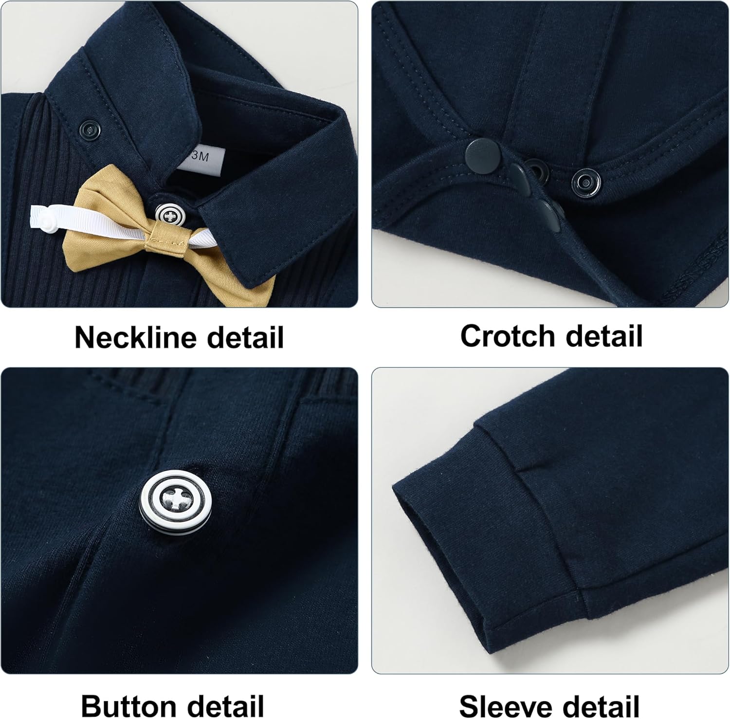 Luxury Baby Boy Tuxedo Set with Bow-Tie Design