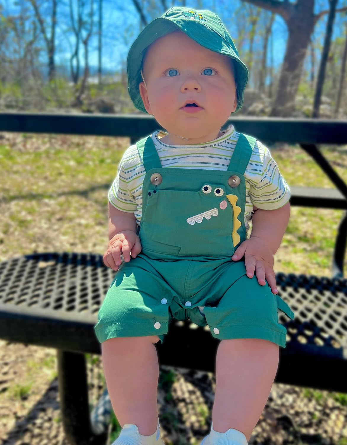 Volunboy Baby Summer Comfort Overalls Dinosaur PRINT romper for Boys