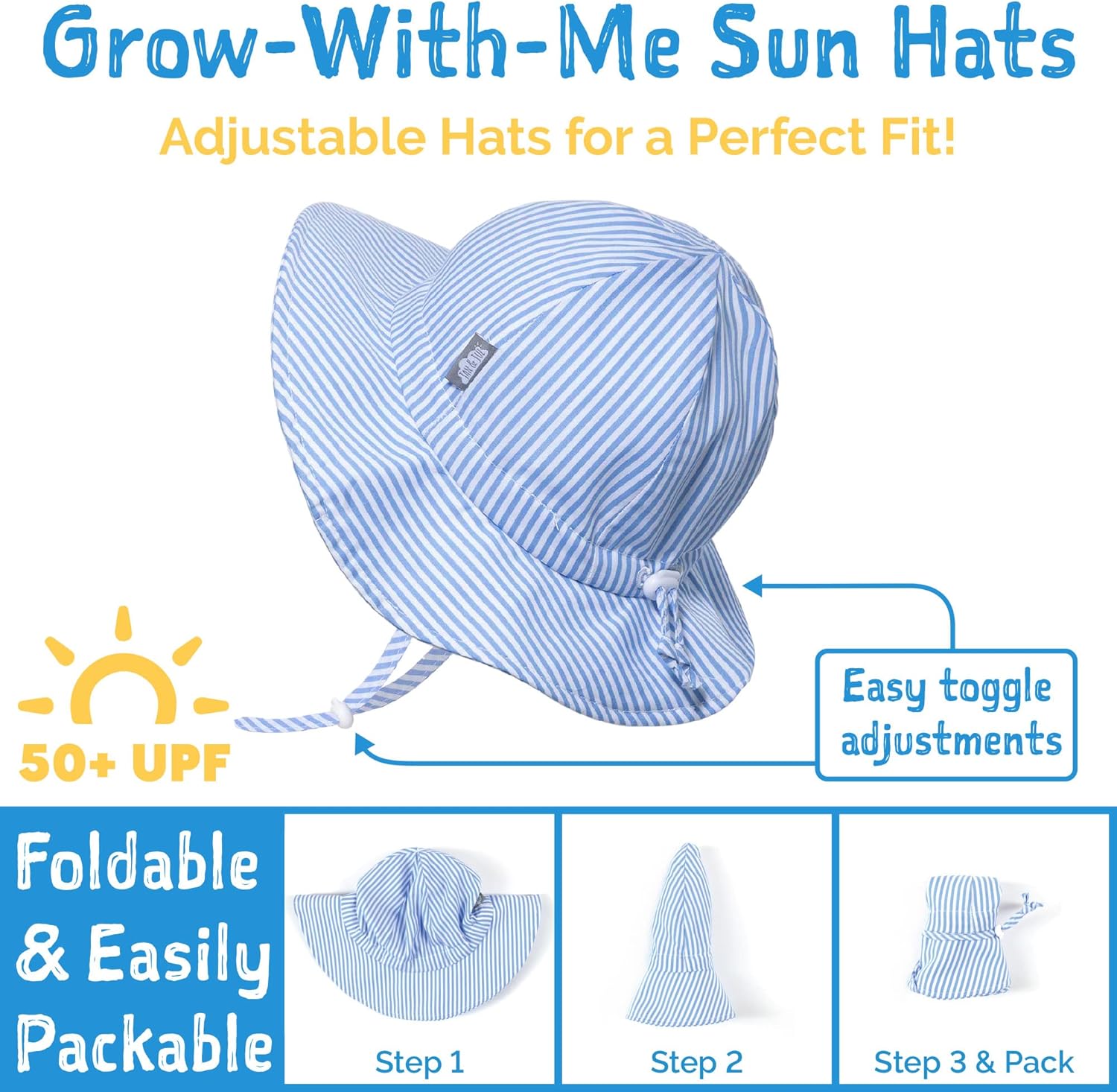 JAN JUL Adjustable Cotton Floppy Sun Hat for Boys 50 UPF Protection