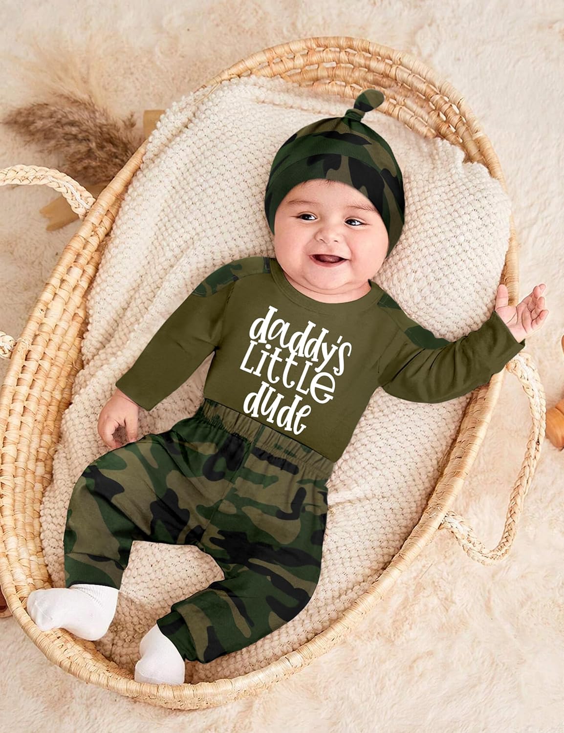 Newborn Baby Boy Camo Set Soft Trendy Perfect for All Seasons
