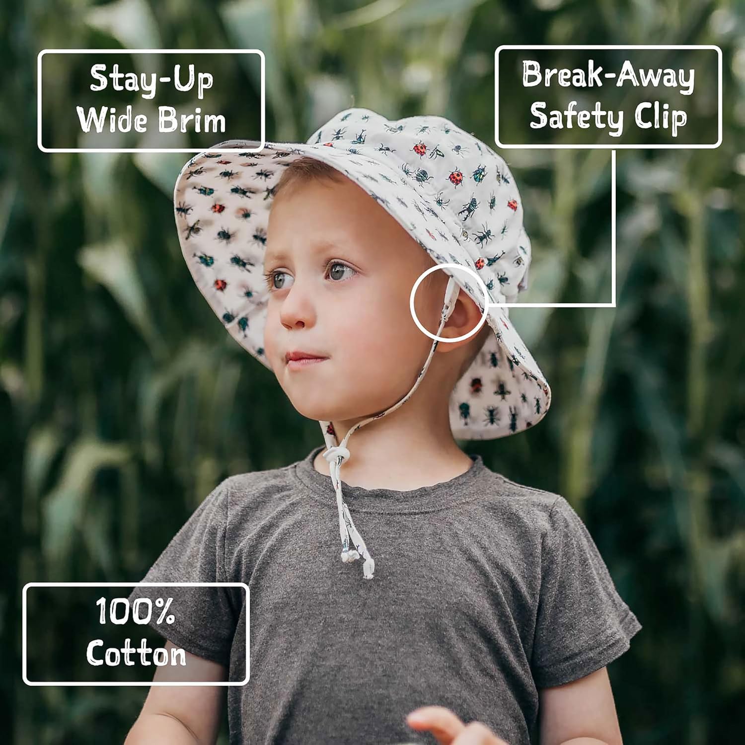 JAN JUL Grow-With-Me Xadjustable Cotton Bucket Sun Hat for Kids