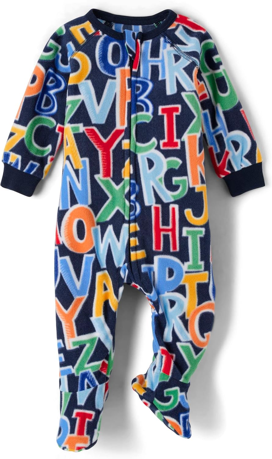 The Childrens Place Unisex Baby Pajamas with Zip Closure and Alphabet Print