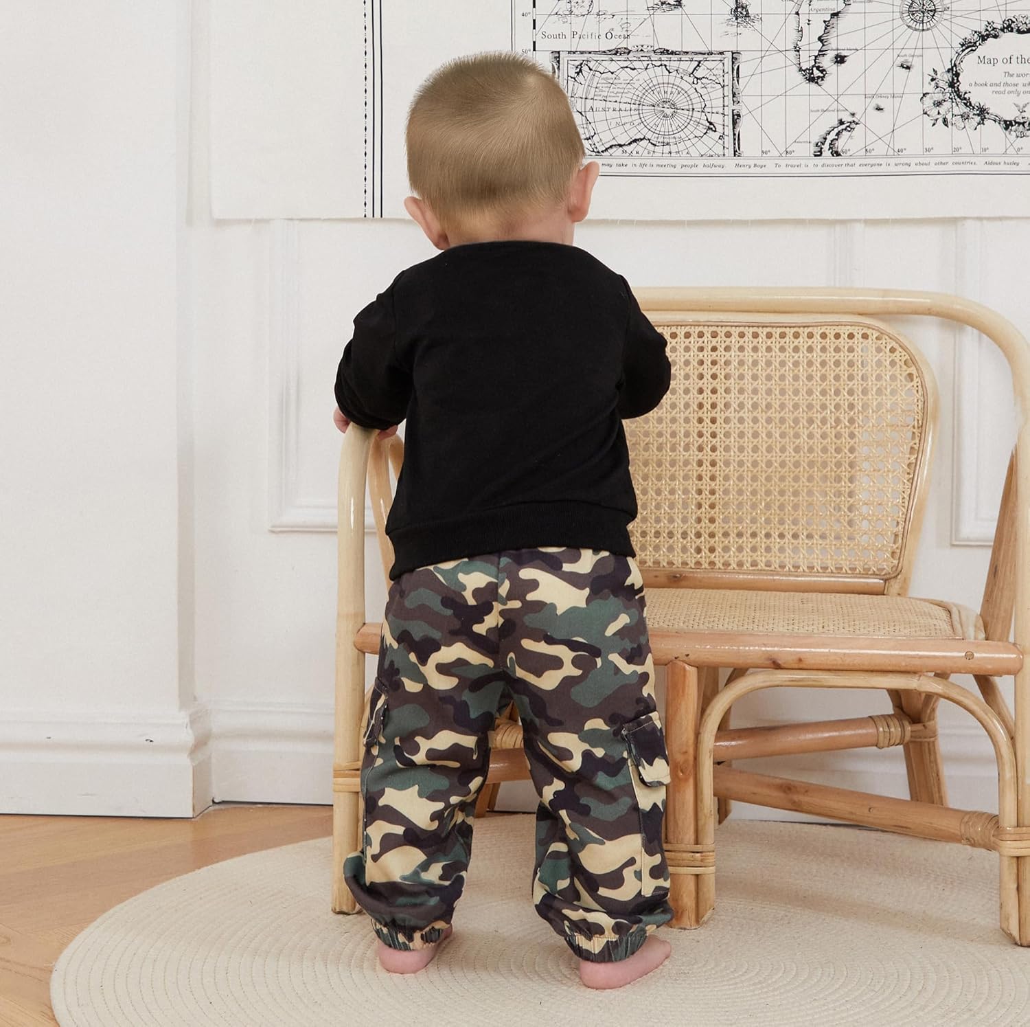 WDeHow Toddler Kids Baby Boy Fall Outfits - Trendy Fall Camouflage Sweater Set