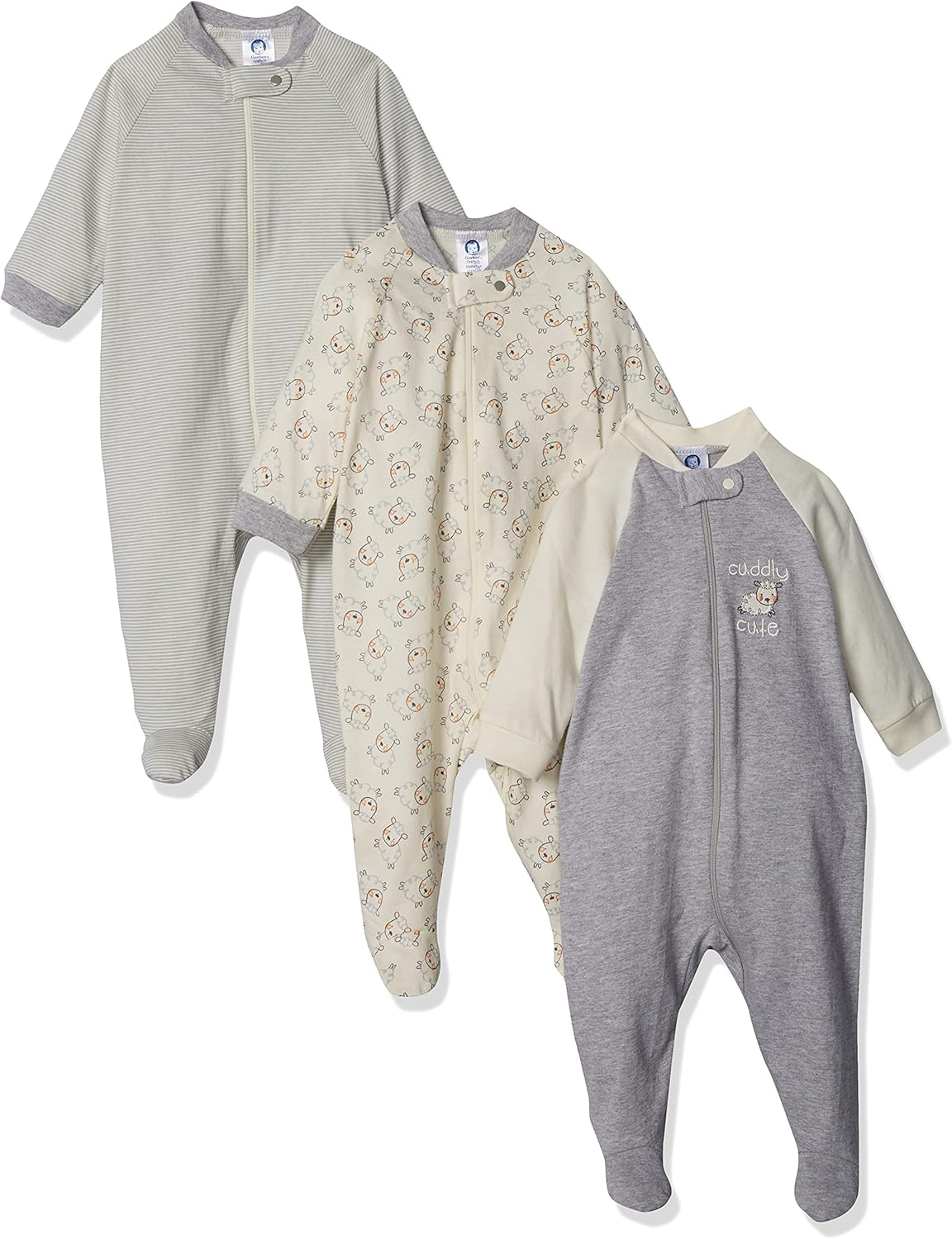 Perfect Sleep N Play Gerber Unisex Baby 3-Pack Soft Cotton Bumbly Bumbers
