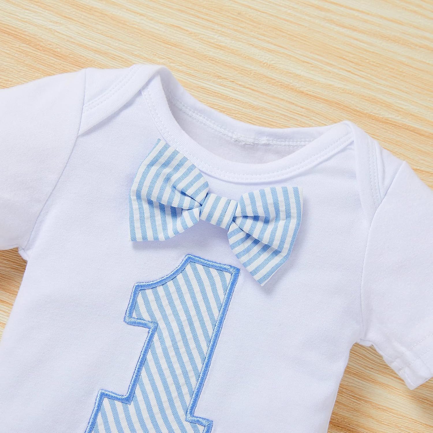 GRNSHTS Baby Boy First Birthday Bow Tie Romper Set