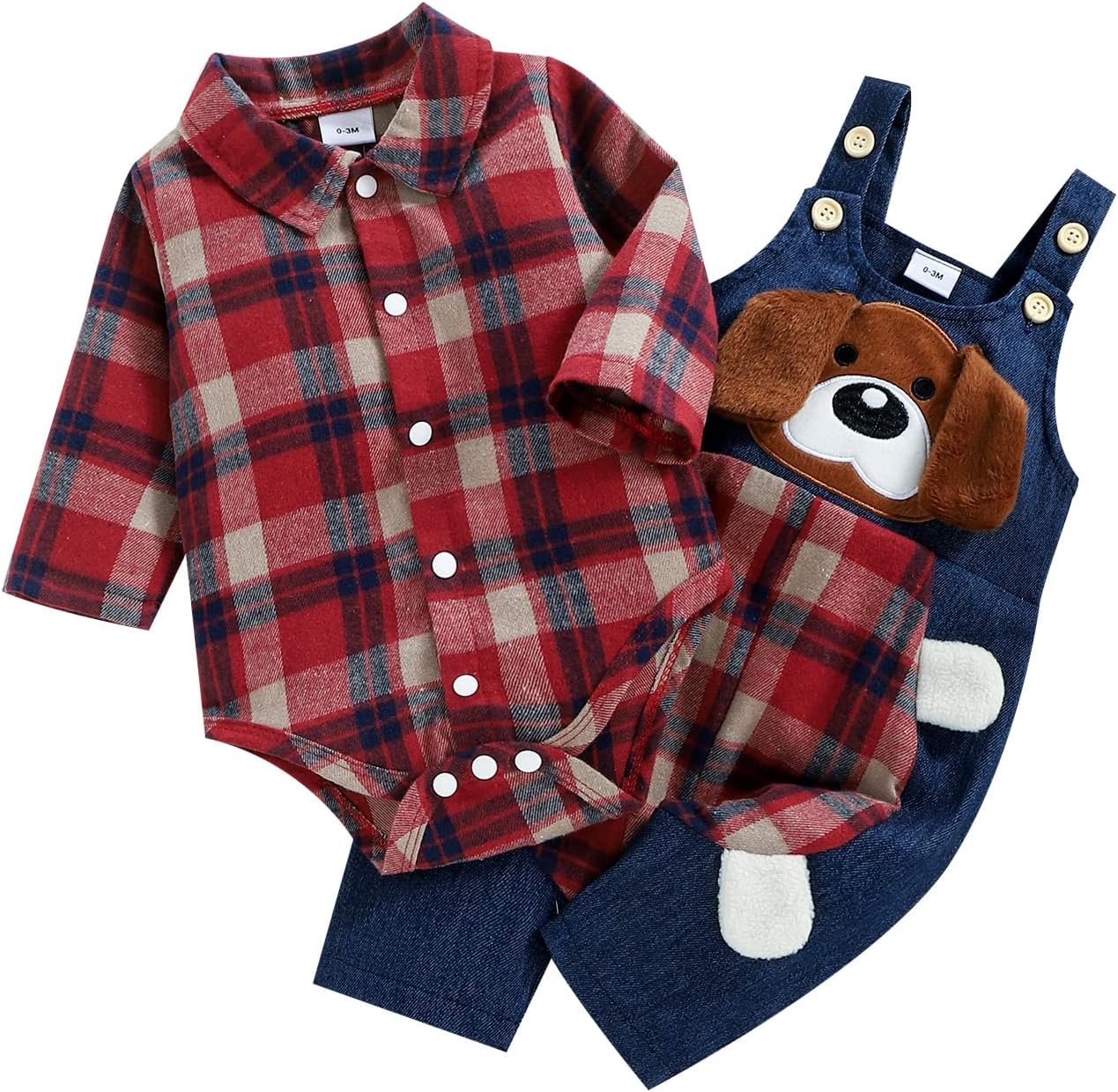 ODASIRA Baby Boy Romper Set with Jumpsuit and Overalls