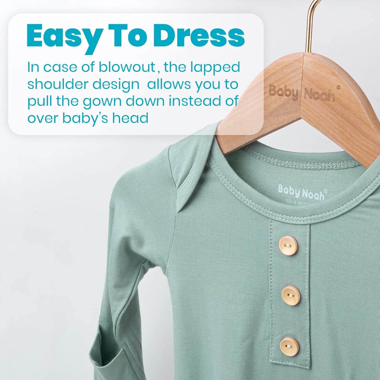 Newborn Gown with Mitten