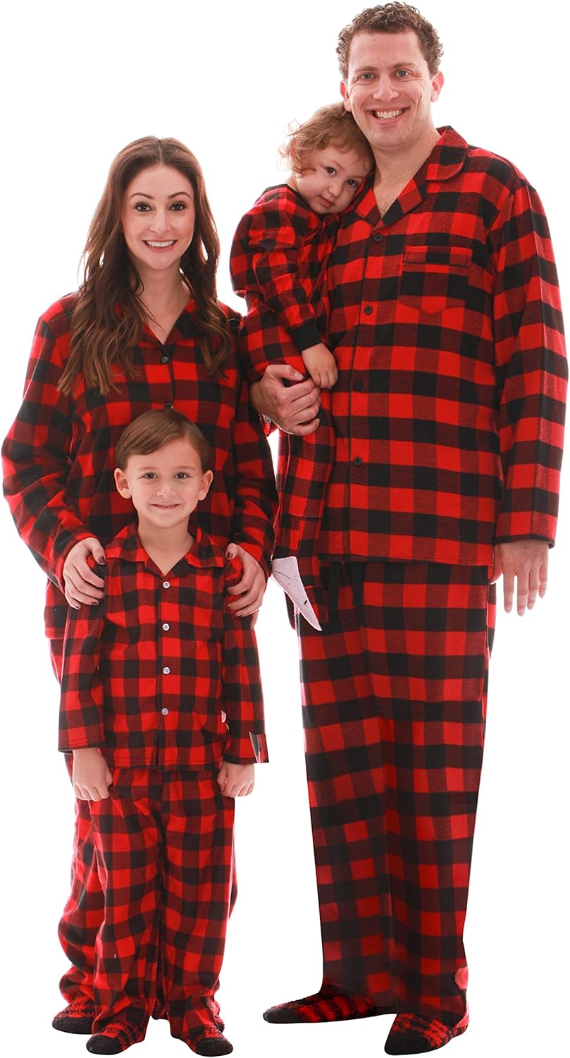 FollowMe Family Pajamas Cozy Buffalo Plaid Set for Kids and Adults