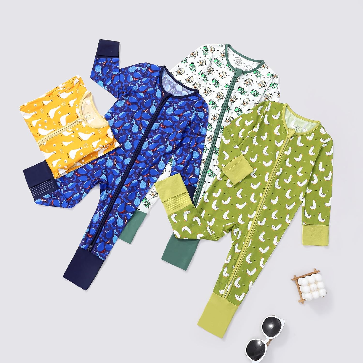 JunNeng 2Pcs Bamboo Romper for Baby