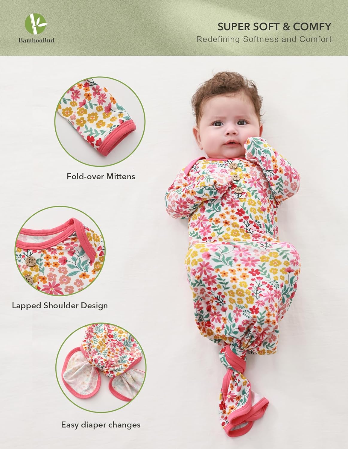Bamboo length Irritance Baby Nightgown Sleep Sack for Boys and Girls