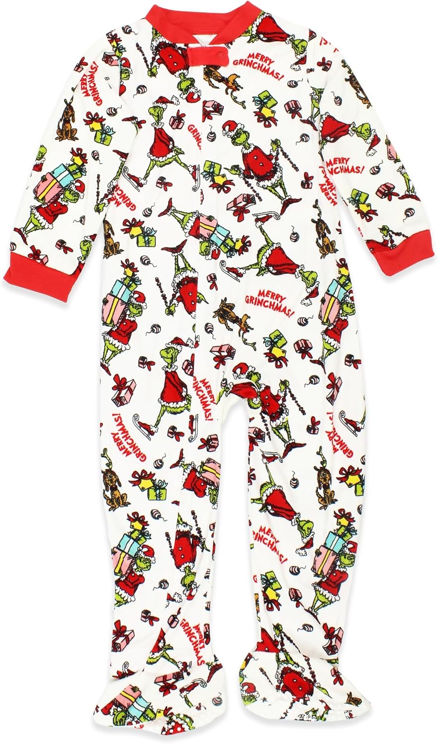 Dr Seuss The Grinch Santa Baby Sleepers - Pajamas for Toddler Infant