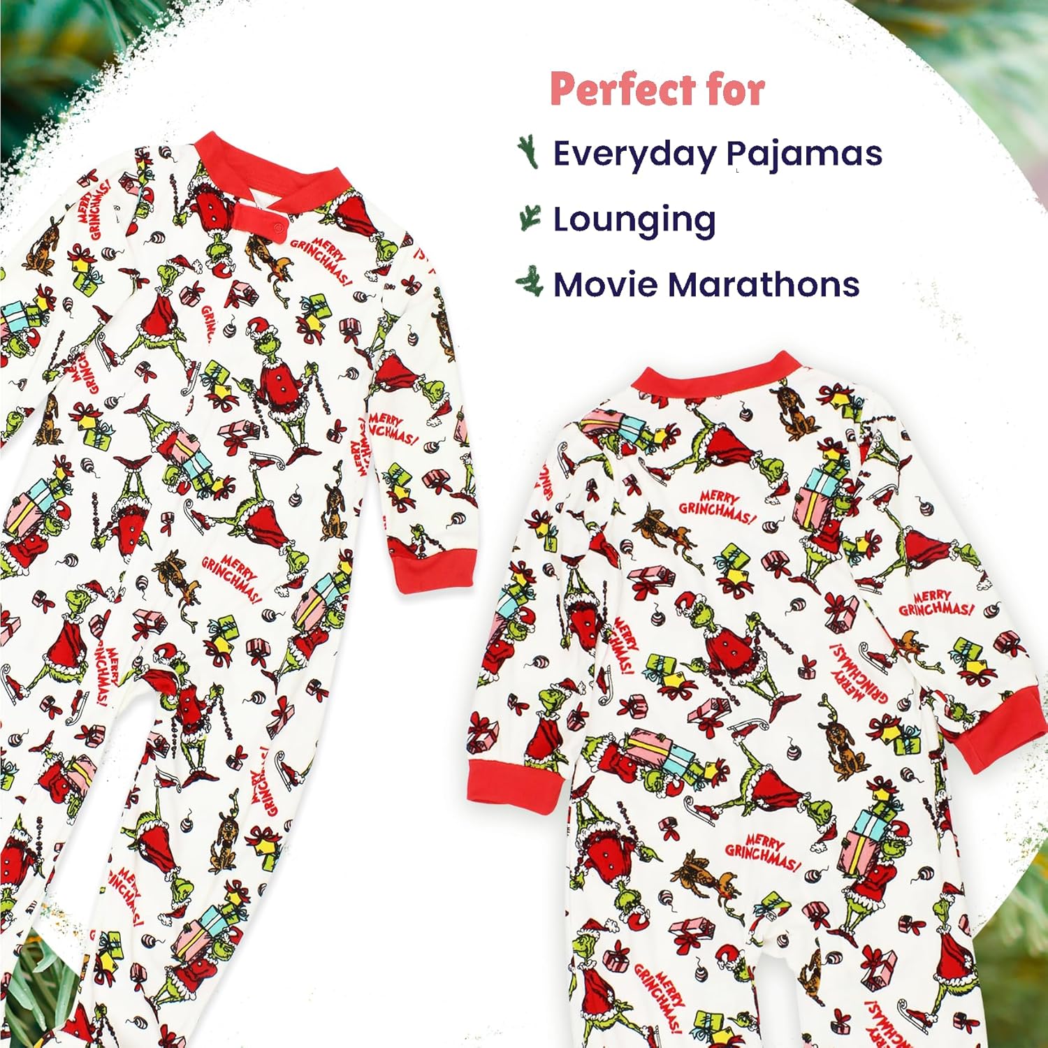 Dr Seuss The Grinch Santa Baby Sleepers - Pajamas for Toddler Infant