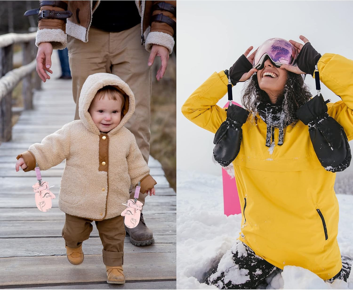 Comfortable Mitten Clips for Kids Adults