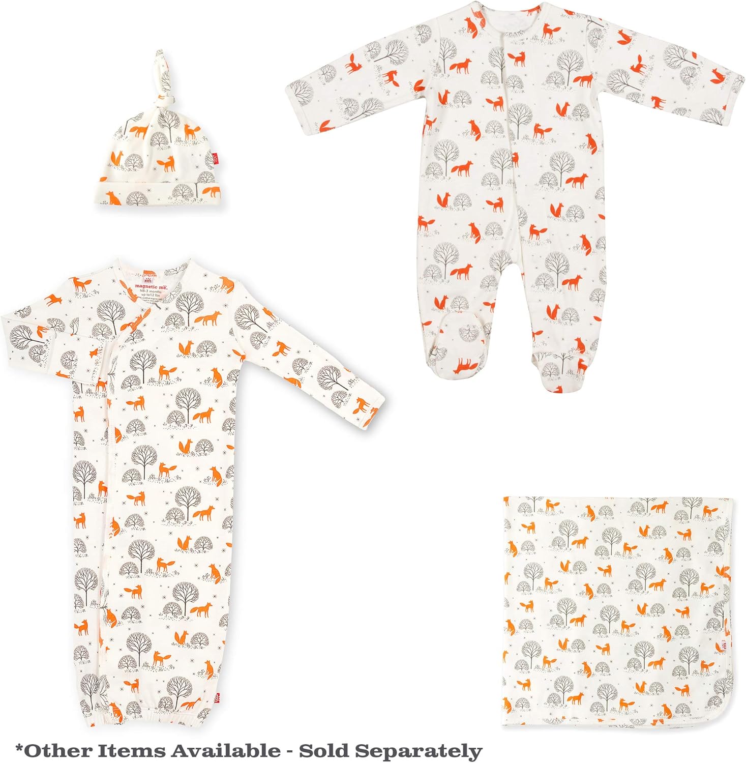 Magnetic Me Organic Cotton Newborn Gown Hat Set