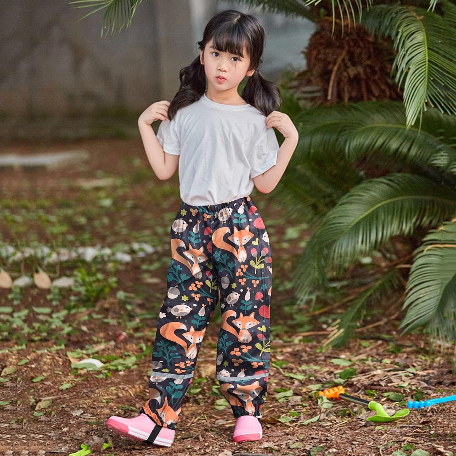 ZHEMO Animal Print Rain Pants for Kids 2-10T