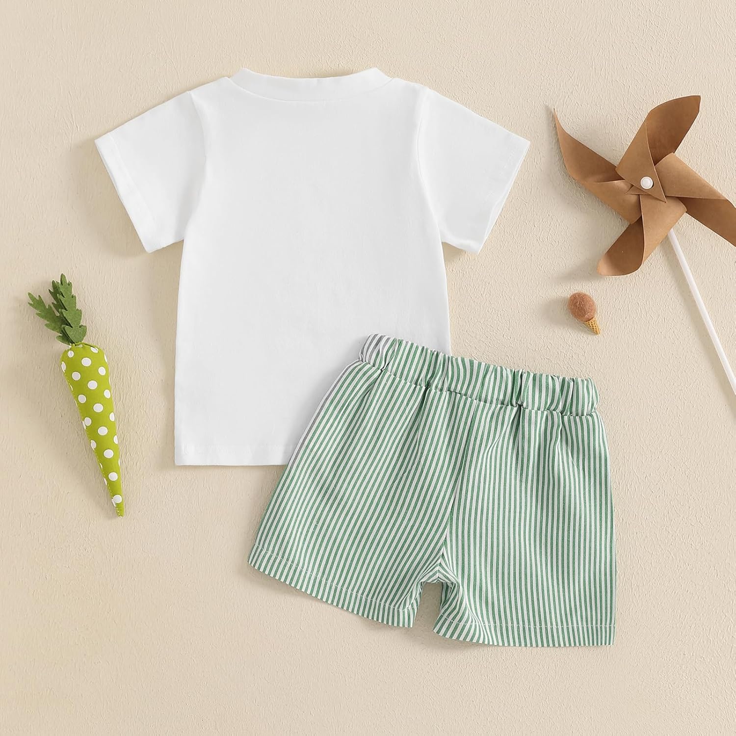 Lamuusaa Cute Toddler Easter Outfit T-Shirt Shorts Set