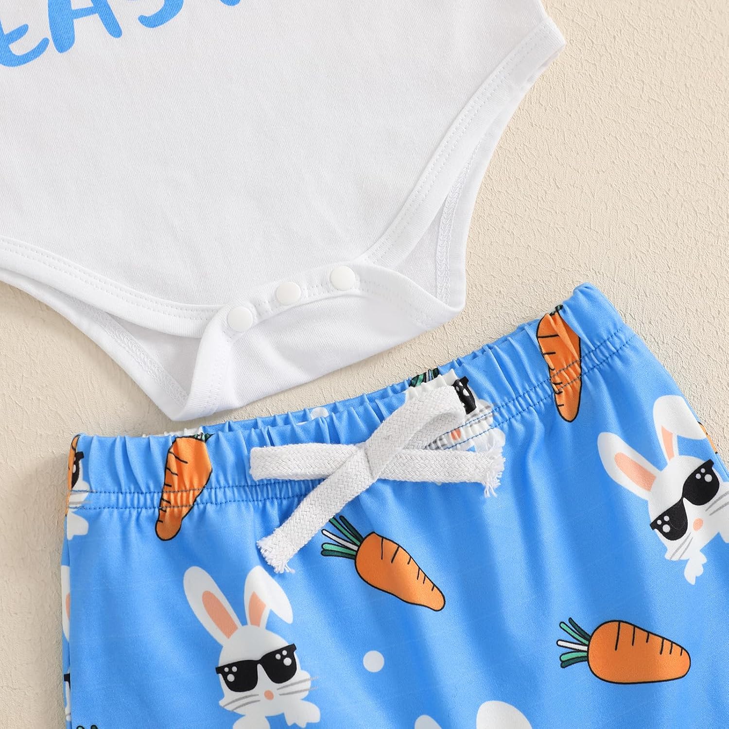 Easter Baby Boys Wall-E Carrot Letter Print Romper Set