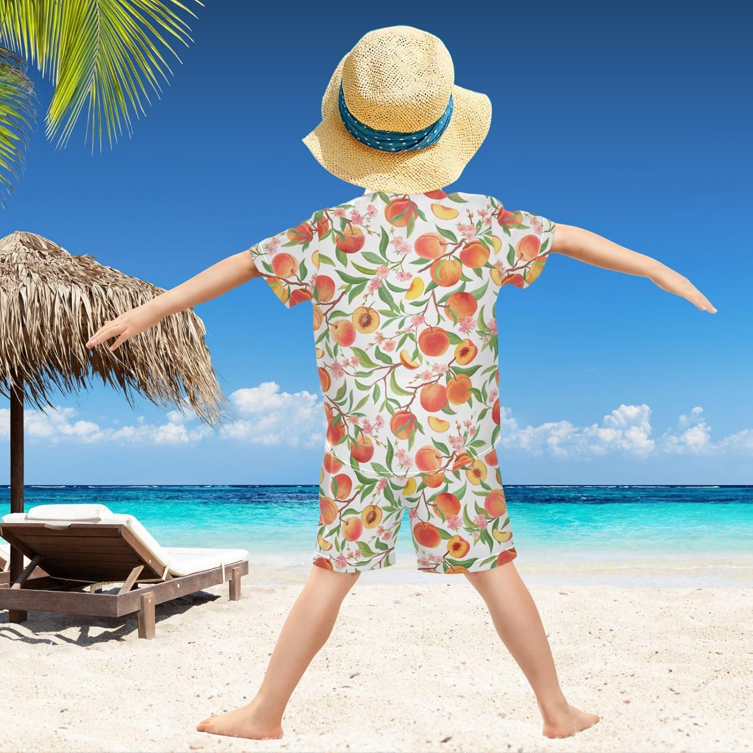 Visesunny Toddler Boys Beach Shirts Set